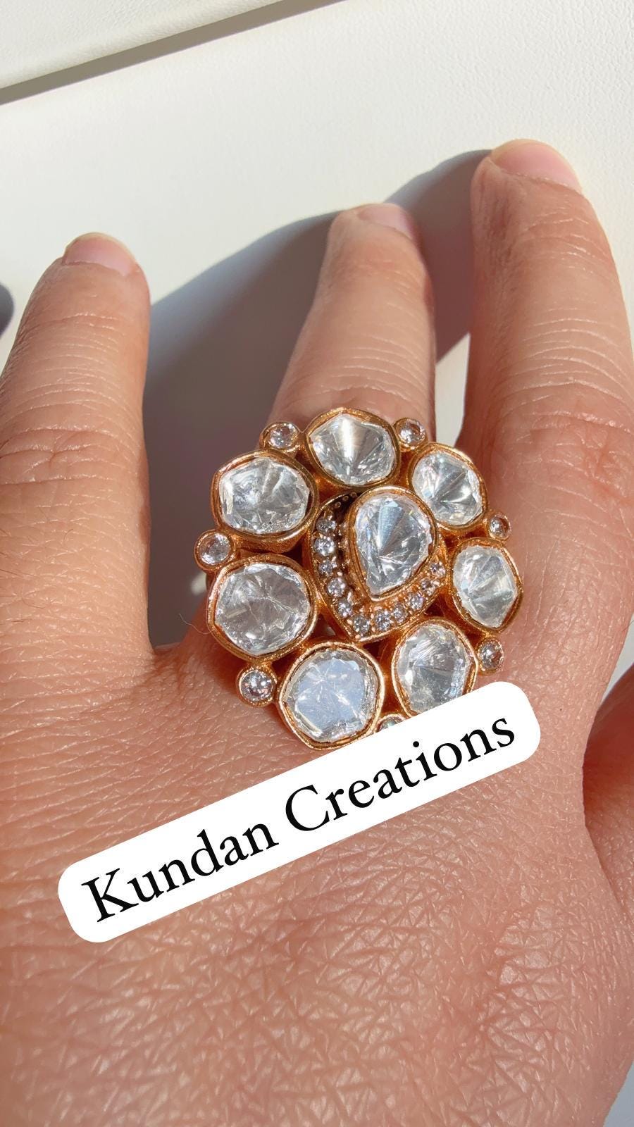 Restocked Moissanite Polki Embellished Kundan Studs /Indian Jewelry /Statement Stud Earring/Kundan Stud Earrings/Cz Studs/Diamond Studs