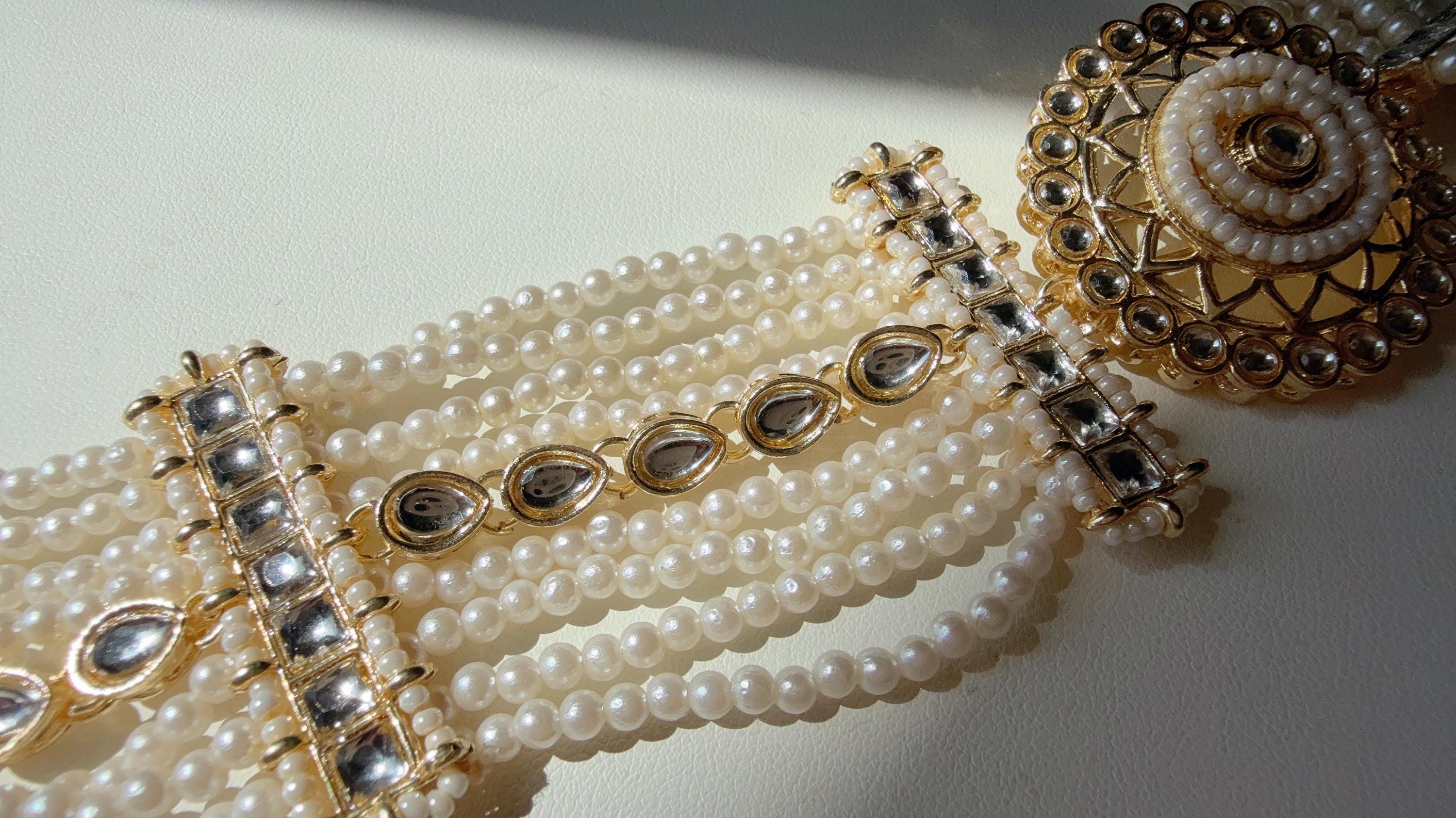 Kundan Braid choti/Indian bridal choti/Indian Bridal Jewelry/Bridal Matha Patti/Kundan hair accessory/Kundan hair accessories