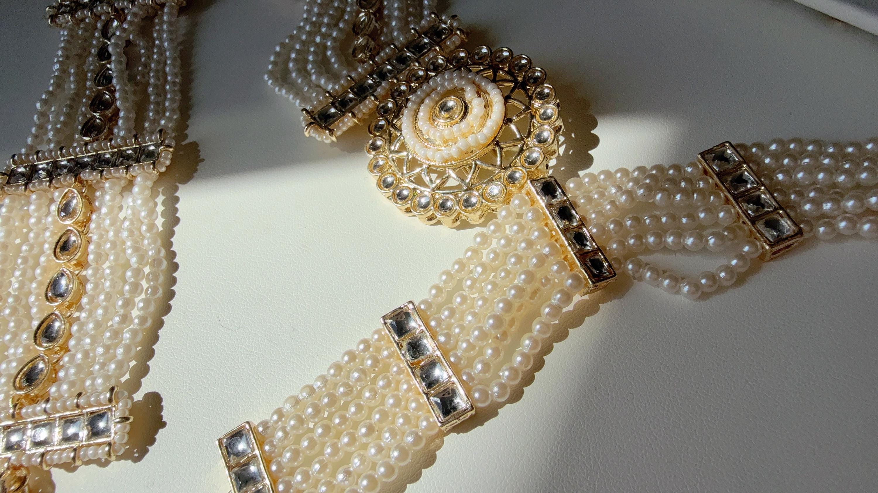 Kundan Braid choti/Indian bridal choti/Indian Bridal Jewelry/Bridal Matha Patti/Kundan hair accessory/Kundan hair accessories