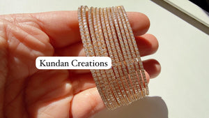 cubic zirconia Gold bangles set of 12/ Indian CZ Bangles/ diamond Bangle Set/Set of 12 gold American Diamond CZ Bangles