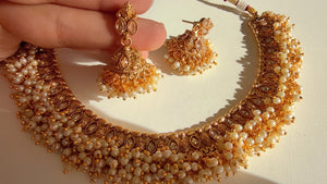 Antique Polki Kundan Pearl necklace/Wedding Mehendi necklace/Bridal necklace/Indian necklace/Indian jewelry/