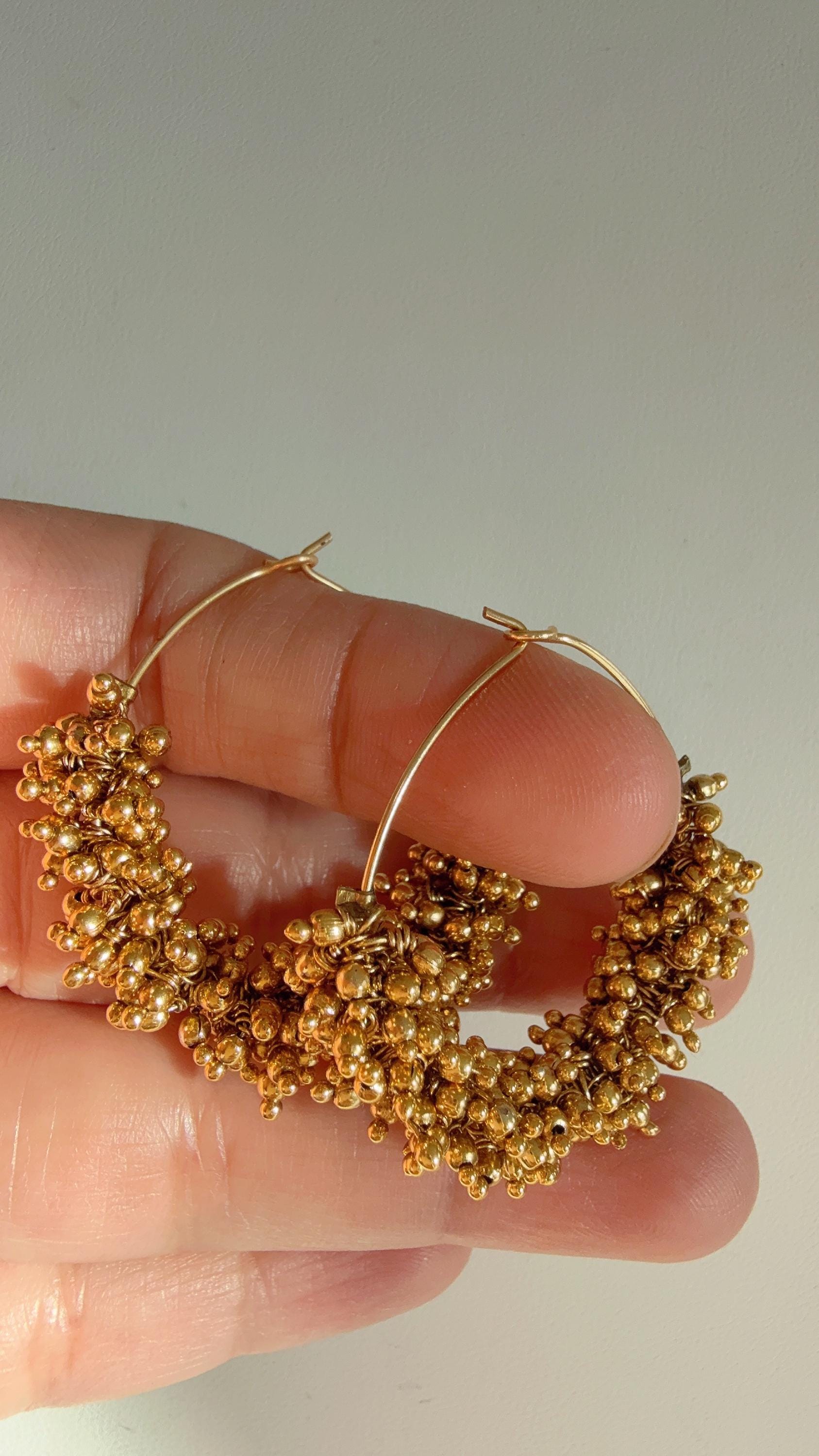 Antique bali/ Hoop Earrings / Hoop Earring/Indian Jewelry/Pearl Hoop earring/Indian Wedding Jewelry/Punjabi Bali hoops/Gold bali
