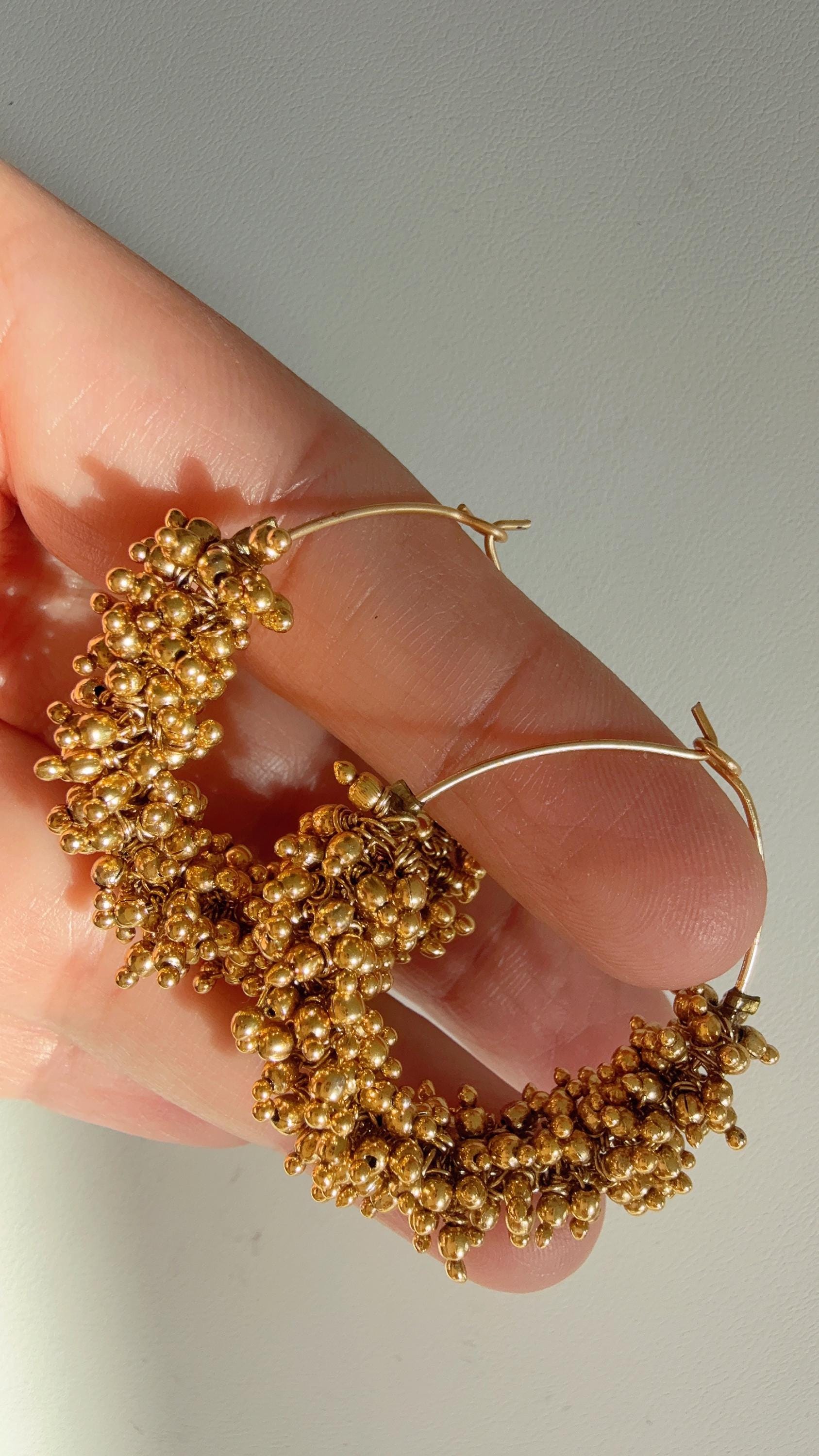 Antique bali/ Hoop Earrings / Hoop Earring/Indian Jewelry/Pearl Hoop earring/Indian Wedding Jewelry/Punjabi Bali hoops/Gold bali