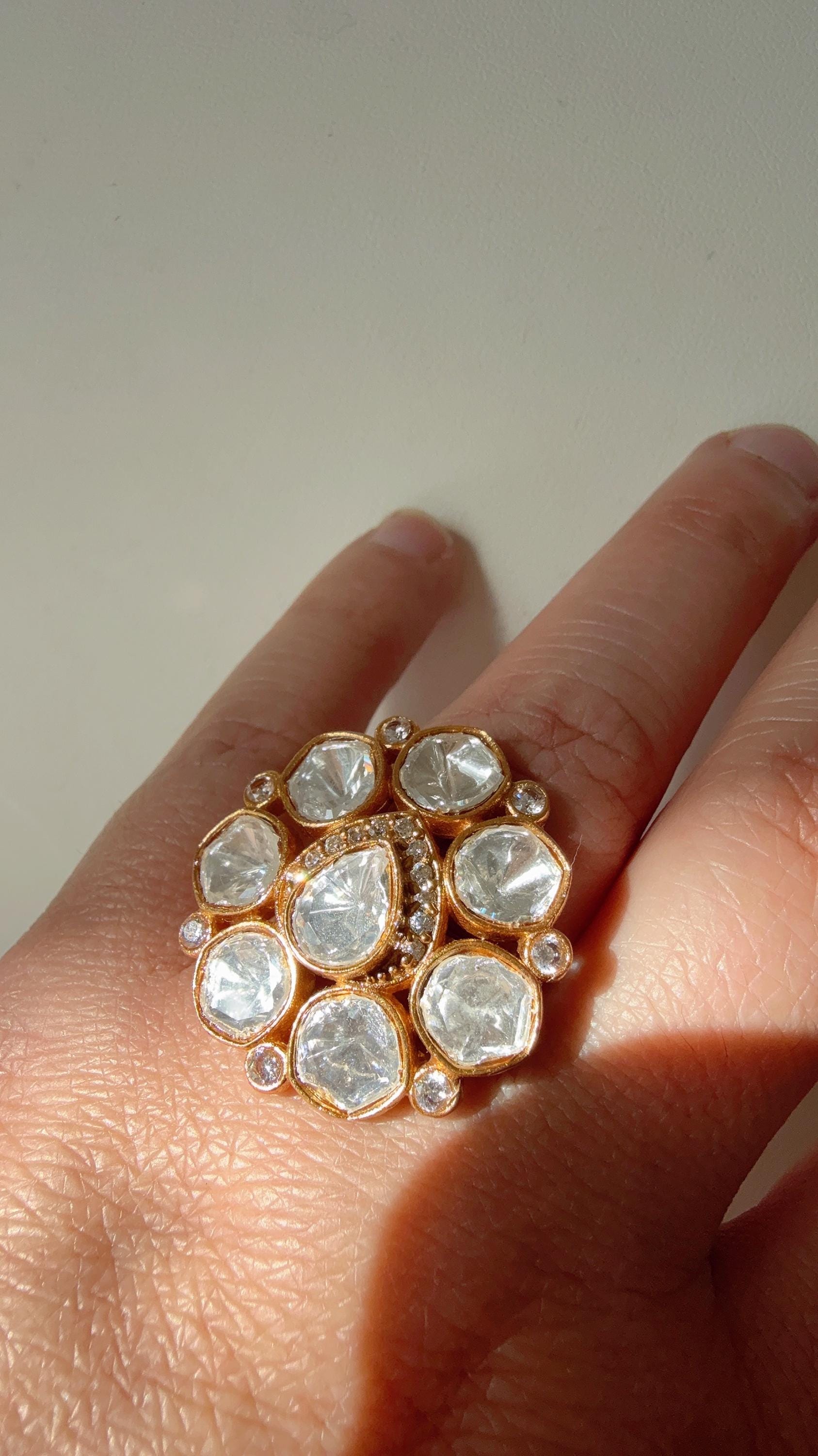 Restocked Moissanite Polki Embellished Kundan Studs /Indian Jewelry /Statement Stud Earring/Kundan Stud Earrings/Cz Studs/Diamond Studs