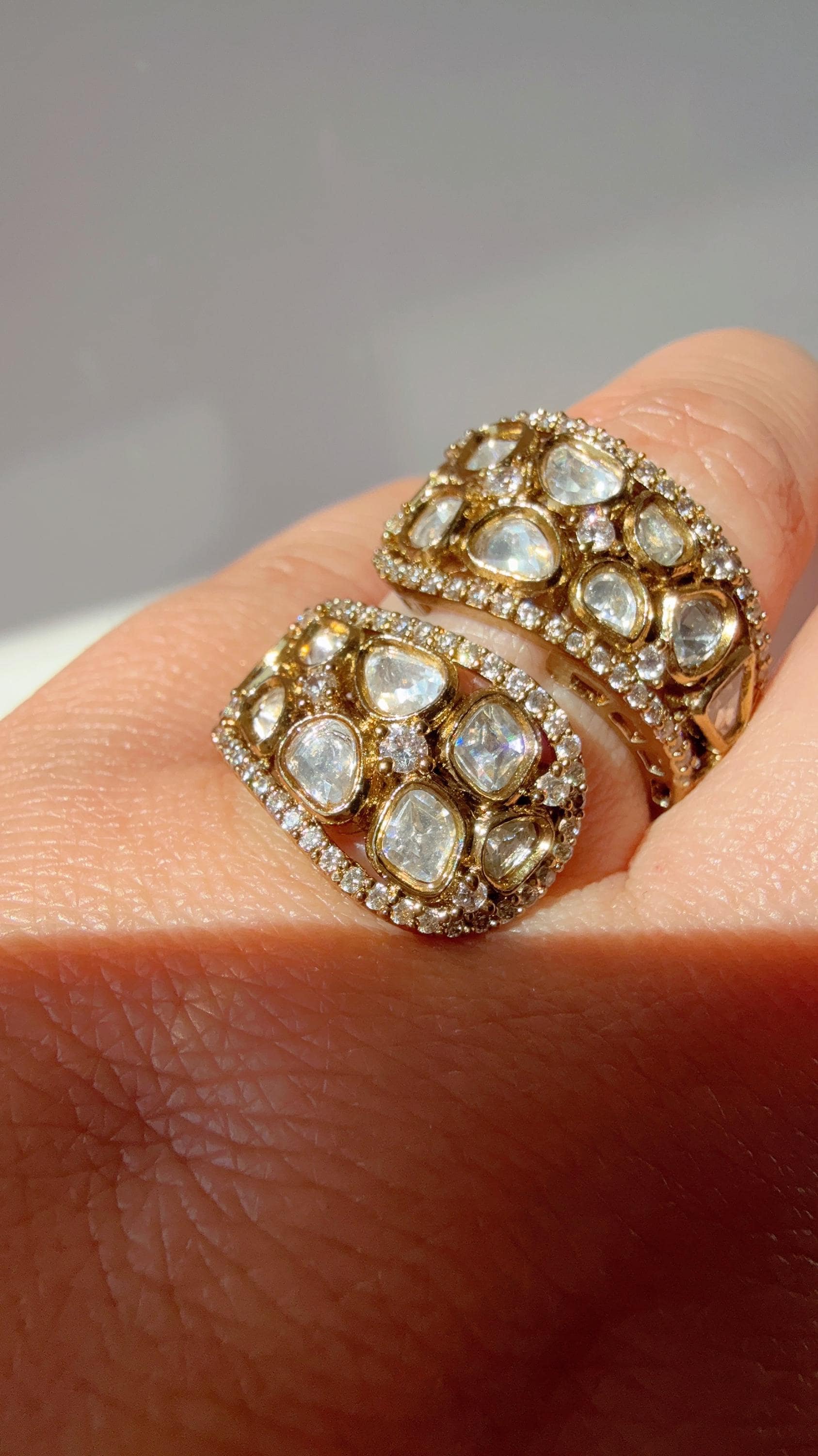Antique look Bridal Kundan Moissanite Antique kundan Ring/Diamond bridal Ring/ Kundan Statement Ring /Indian Bridal jewelry