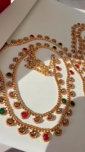 Gold plated Belly Chain/Kundan Belly chain /Bridesmaid Jewelry/Indian Belly Chain / Sash/tagdi/Indian Wedding Jewelry /Sari belt