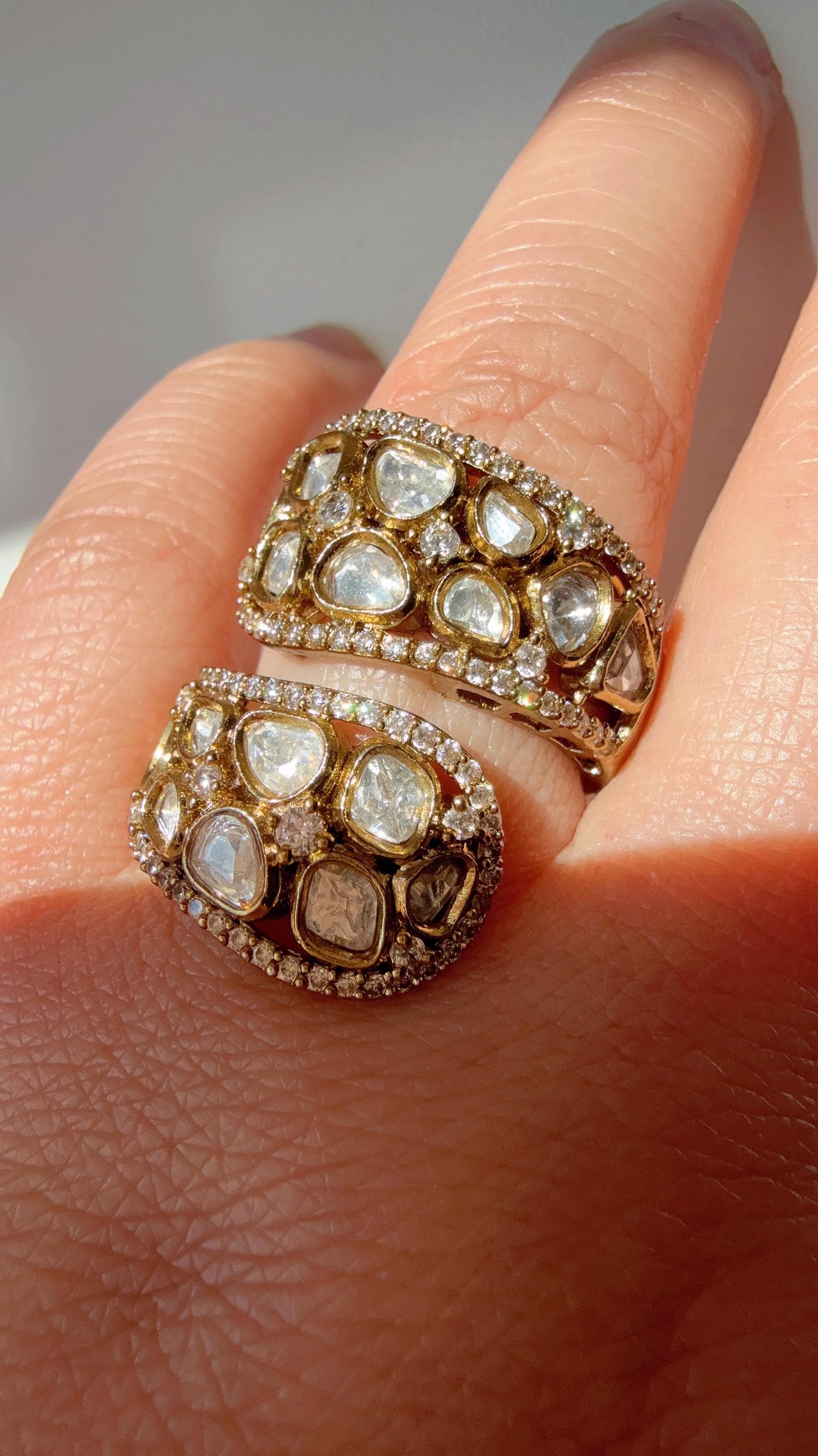 Antique look Bridal Kundan Moissanite Antique kundan Ring/Diamond bridal Ring/ Kundan Statement Ring /Indian Bridal jewelry