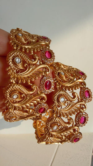 New Arrival Traditional Gold Plated Meenakari Rajwadi peacock Kada /Ruby Green Antique gold Kada/Kundan Gold Kada/Gold Look alike Bangle