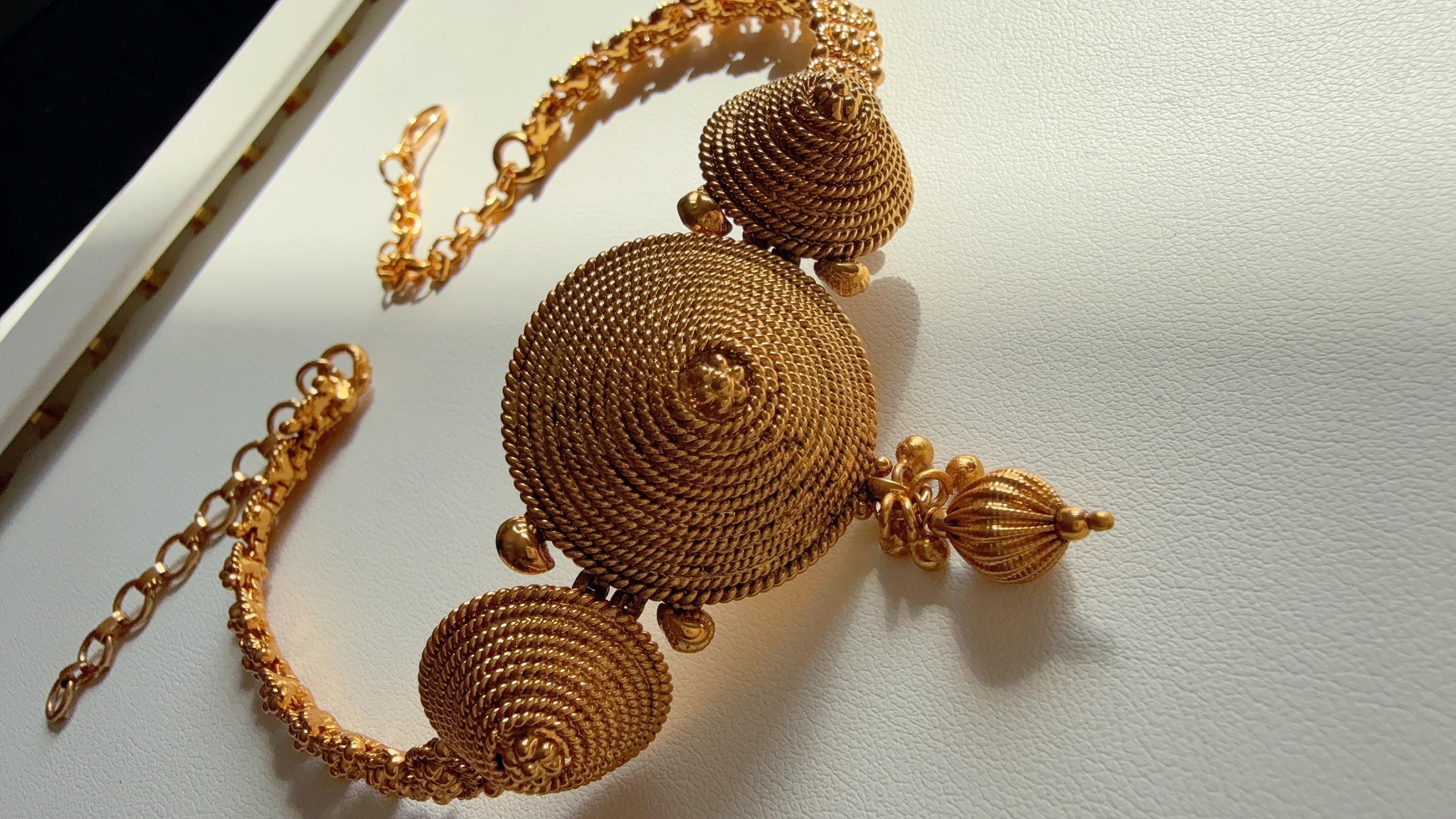 Gold plated plain Baju bandh/Indian wedding jewelry/Vanki/ Armlet/ Indian Jewelry/Antique Kundan Baju Band/Antique Bajuband