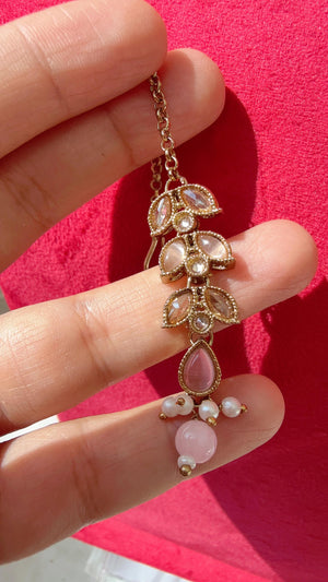 Antique Polki Kundan Baby pink necklace/Wedding necklace/Bridal necklace/Indian necklace/Indian jewelry/Baby pink necklace