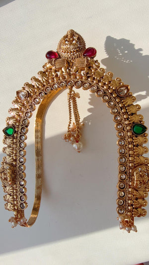 Ruby green Baju bandh/Indian wedding jewelry/Vanki/ Armlet/ Indian Jewelry/Antique Kundan Ruby green Polki Baju Band/Antique Bajuband