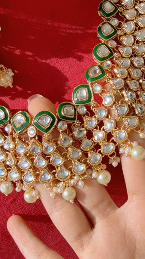 Mint kundan choker /Pearl Kundan Necklace Set with jhumka /Kundan Burgundy necklace Choker/bridal necklace/Indian wedding jewelry/