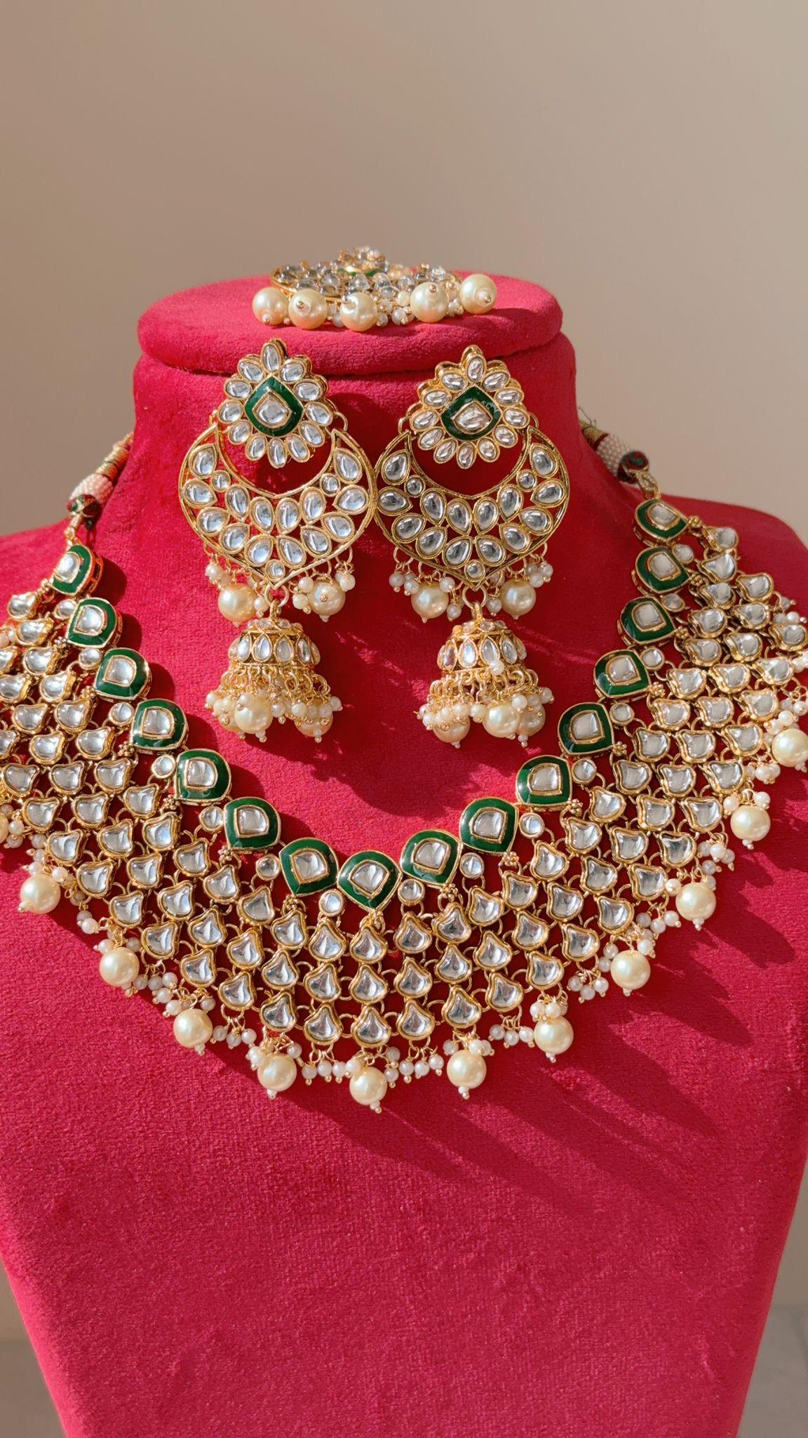 Mint kundan choker /Pearl Kundan Necklace Set with jhumka /Kundan Burgundy necklace Choker/bridal necklace/Indian wedding jewelry/