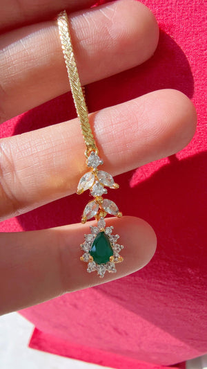 Dainty Tikka/ American Diamond 2 Tone Maang tikka/ Indian Wedding Jewelry/ Pakistani Jewelry/ / Indian forehead jewelry/Indian Jewelry