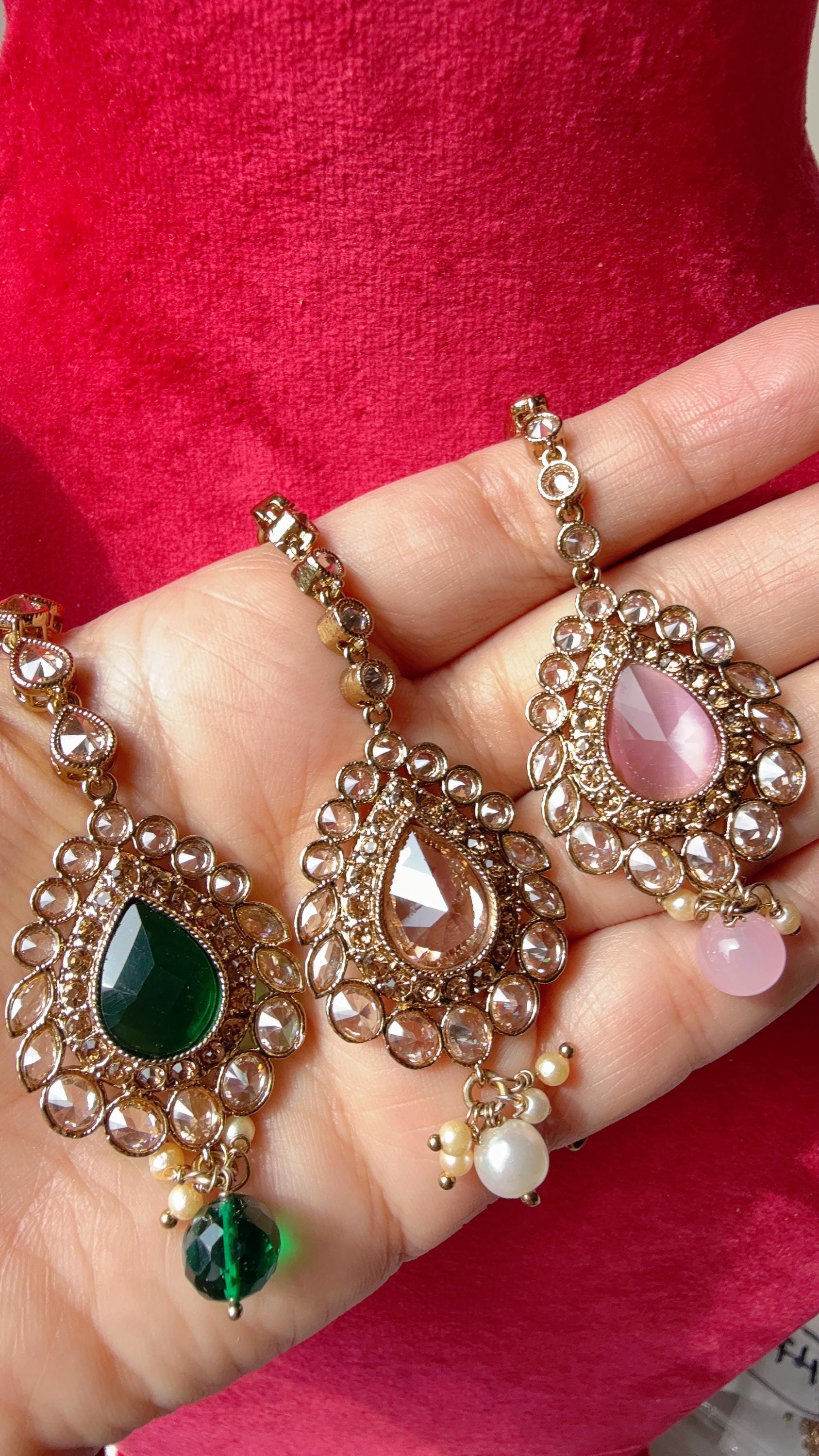 Polki Maang Tikka / Kundan Tikka/ Indian Jewelry/ Indian Wedding Jewelry/ Pakistani Jewelry/Indian forehead jewelry/ Polki Maang Tikka