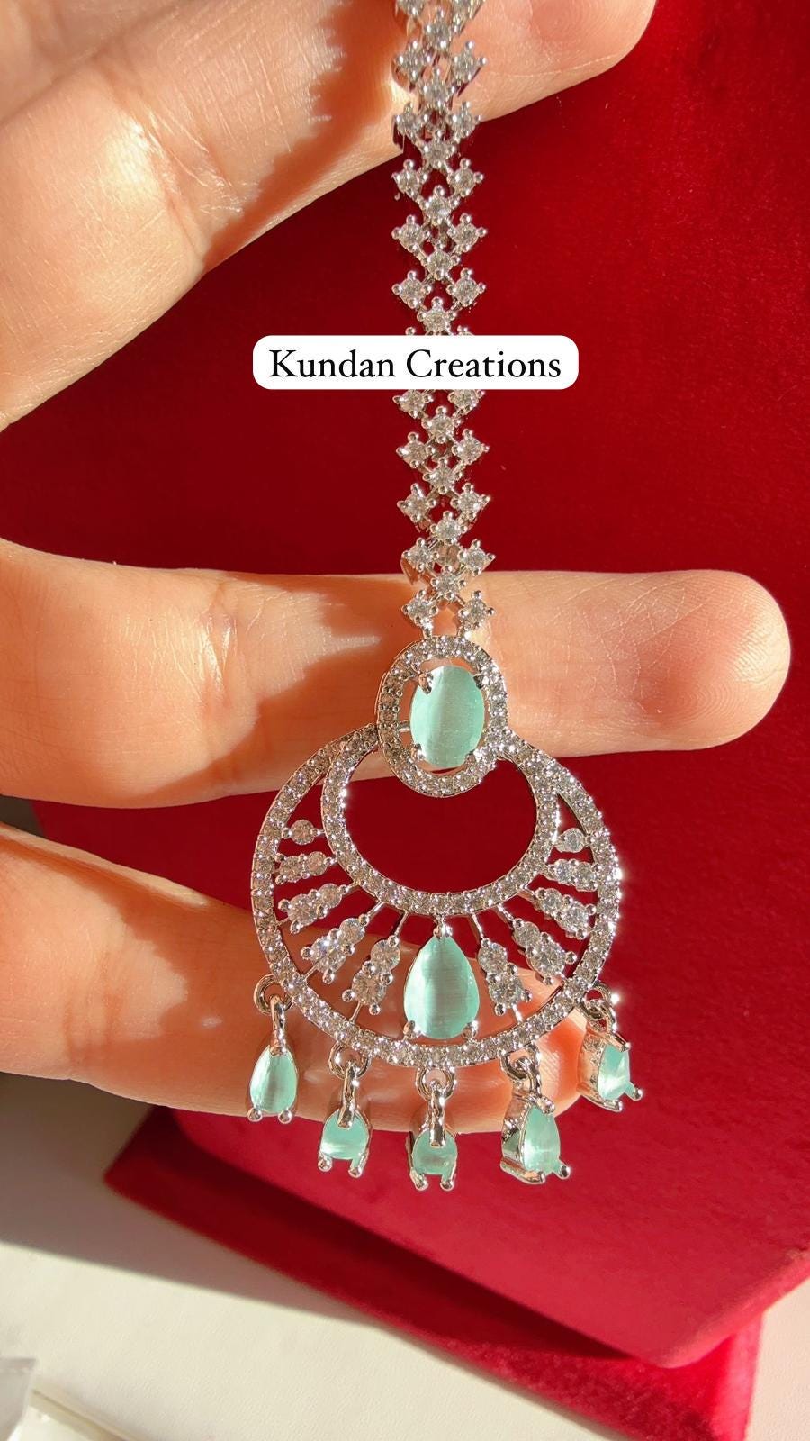 American Diamond silver Maang tikka/ Indian Wedding Jewelry/ Pakistani Jewelry/ Matha patti/ Indian forehead jewelry/Indian Jewelry