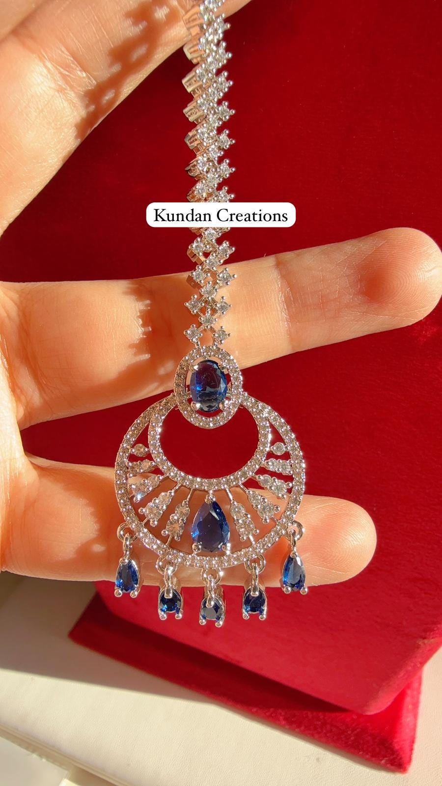 American Diamond silver Maang tikka/ Indian Wedding Jewelry/ Pakistani Jewelry/ Matha patti/ Indian forehead jewelry/Indian Jewelry