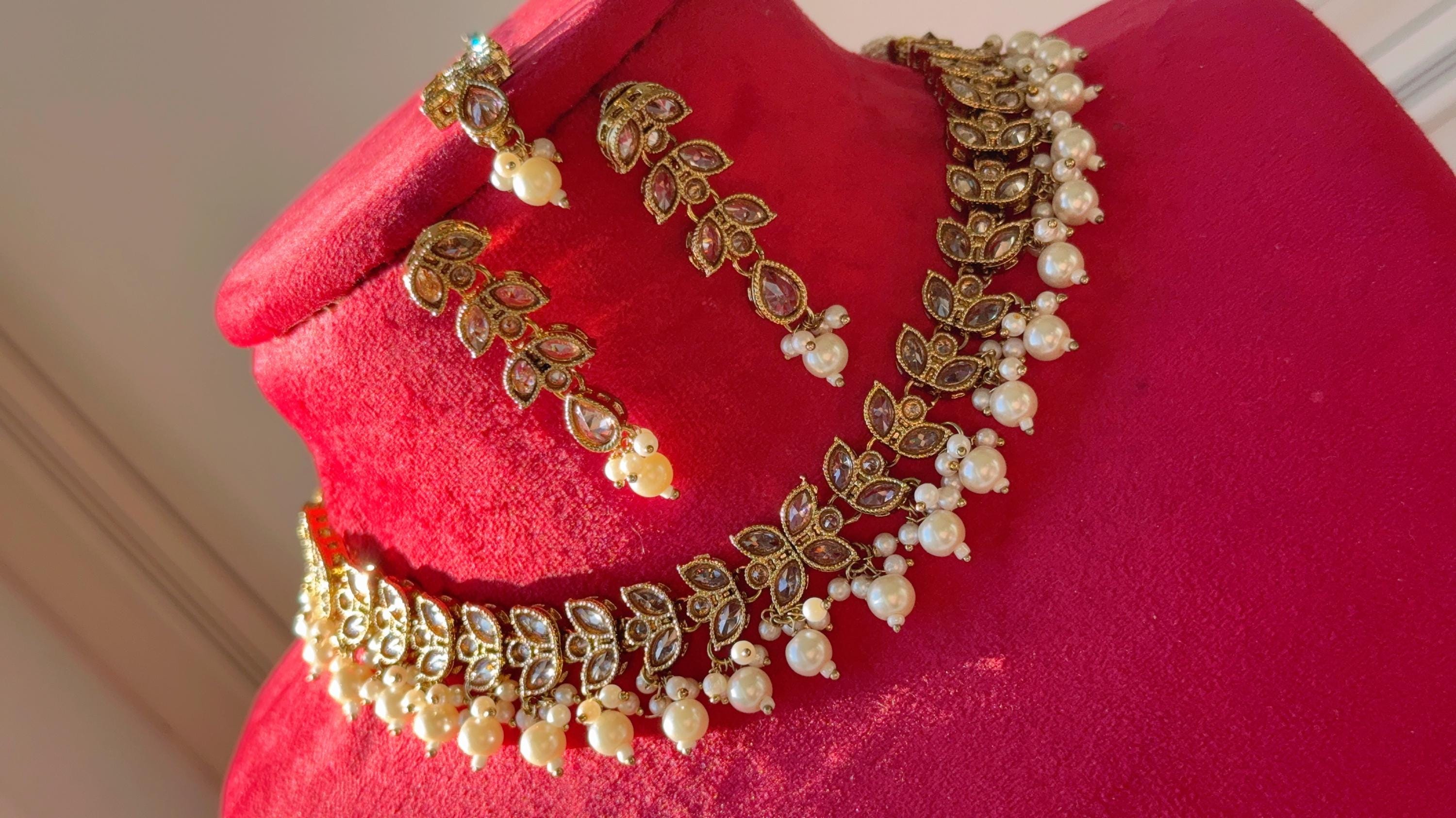 Antique Polki Kundan necklace/Wedding necklace/Bridal necklace/Indian necklace/Indian jewelry/Polki necklace