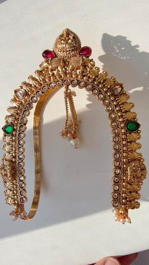 Ruby green Baju bandh/Indian wedding jewelry/Vanki/ Armlet/ Indian Jewelry/Antique Kundan Ruby green Polki Baju Band/Antique Bajuband