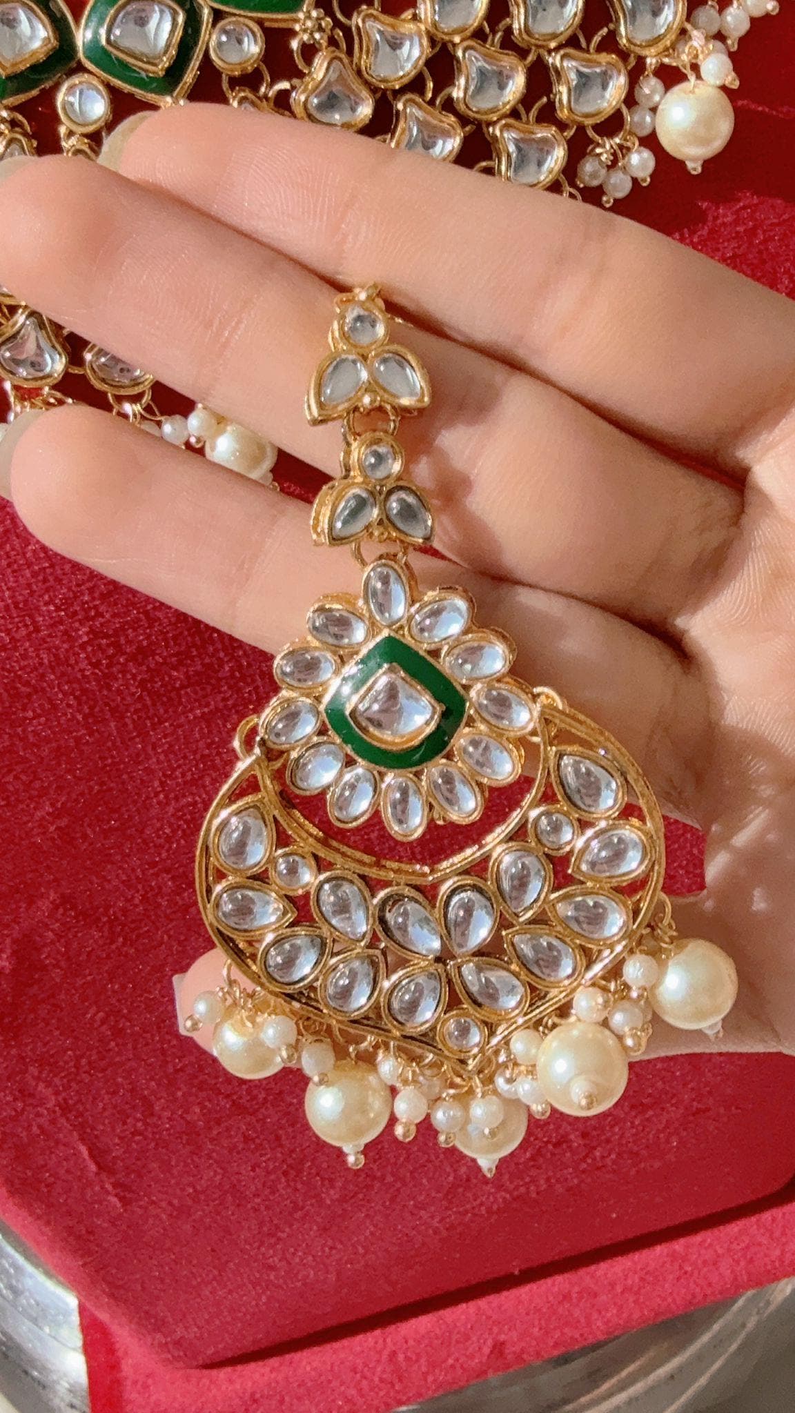 Mint kundan choker /Pearl Kundan Necklace Set with jhumka /Kundan Burgundy necklace Choker/bridal necklace/Indian wedding jewelry/