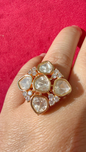 Moissanite Adjustable Ring/Adjustable Ring/ Indian Ring/ Indian Jewelry/Indian Wedding jewelry/bridal accessories