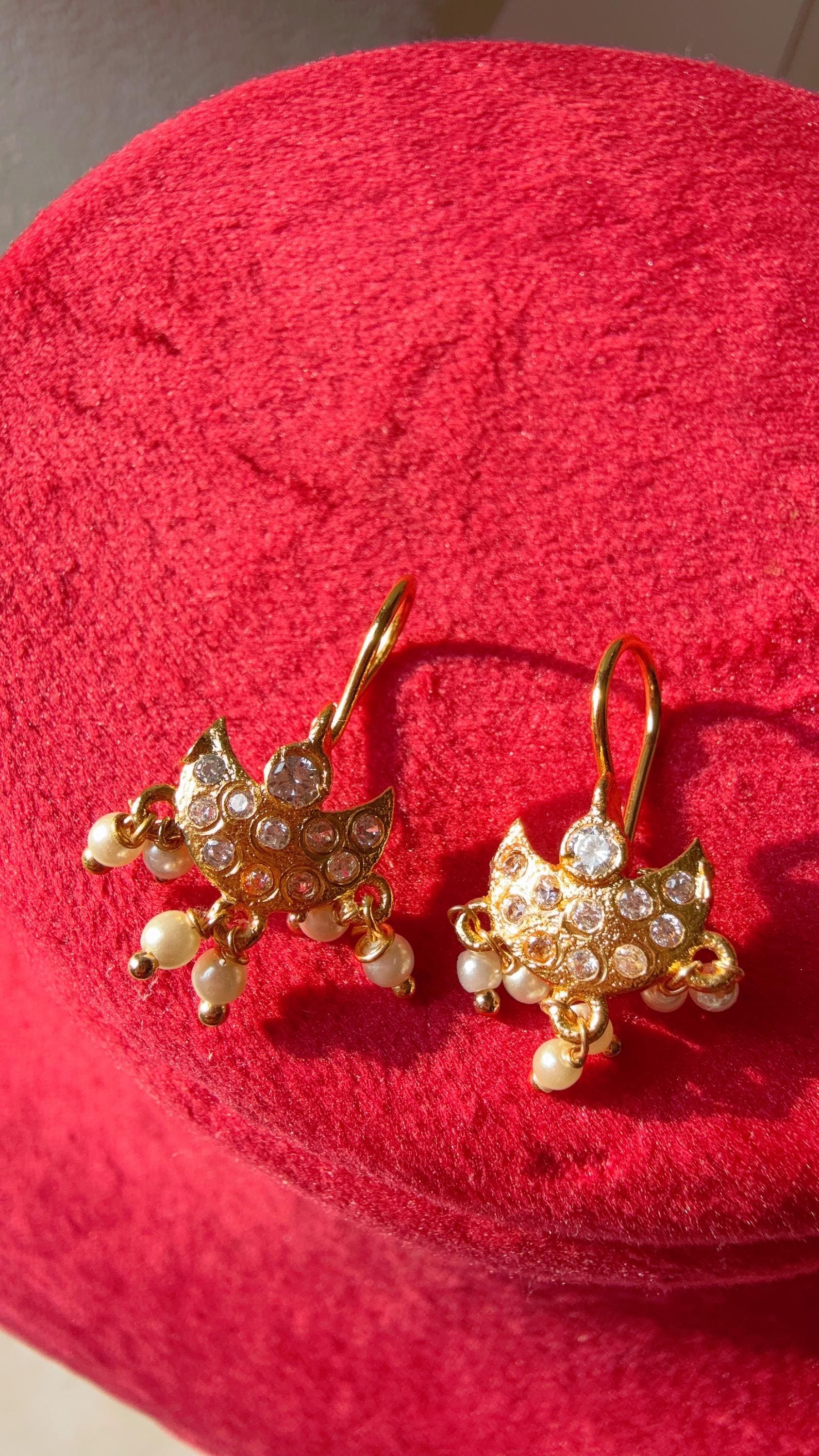 Marathi Bugadi Earrings/1gm Gold Plated earrings /Bugadi Earrings for Women/Girls/Temple Earrings/Indian wire earrings