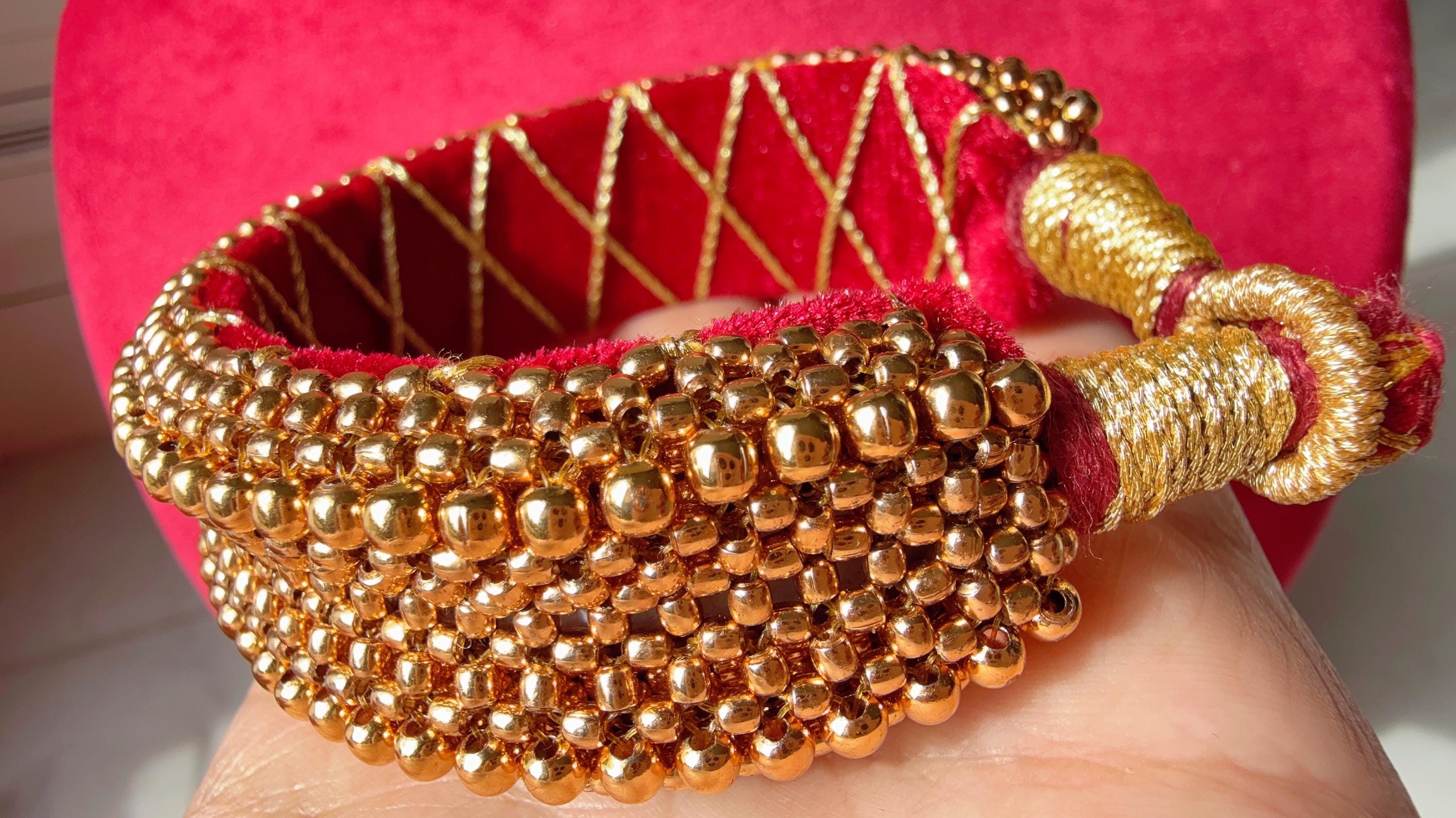 Traditional Thushi bangels/ Gold Thushi Bracelet/ Indian Bangles/Traditional Gold Plated Rajputi Rajasthani Punchi Set/Maharashtrian Bangles