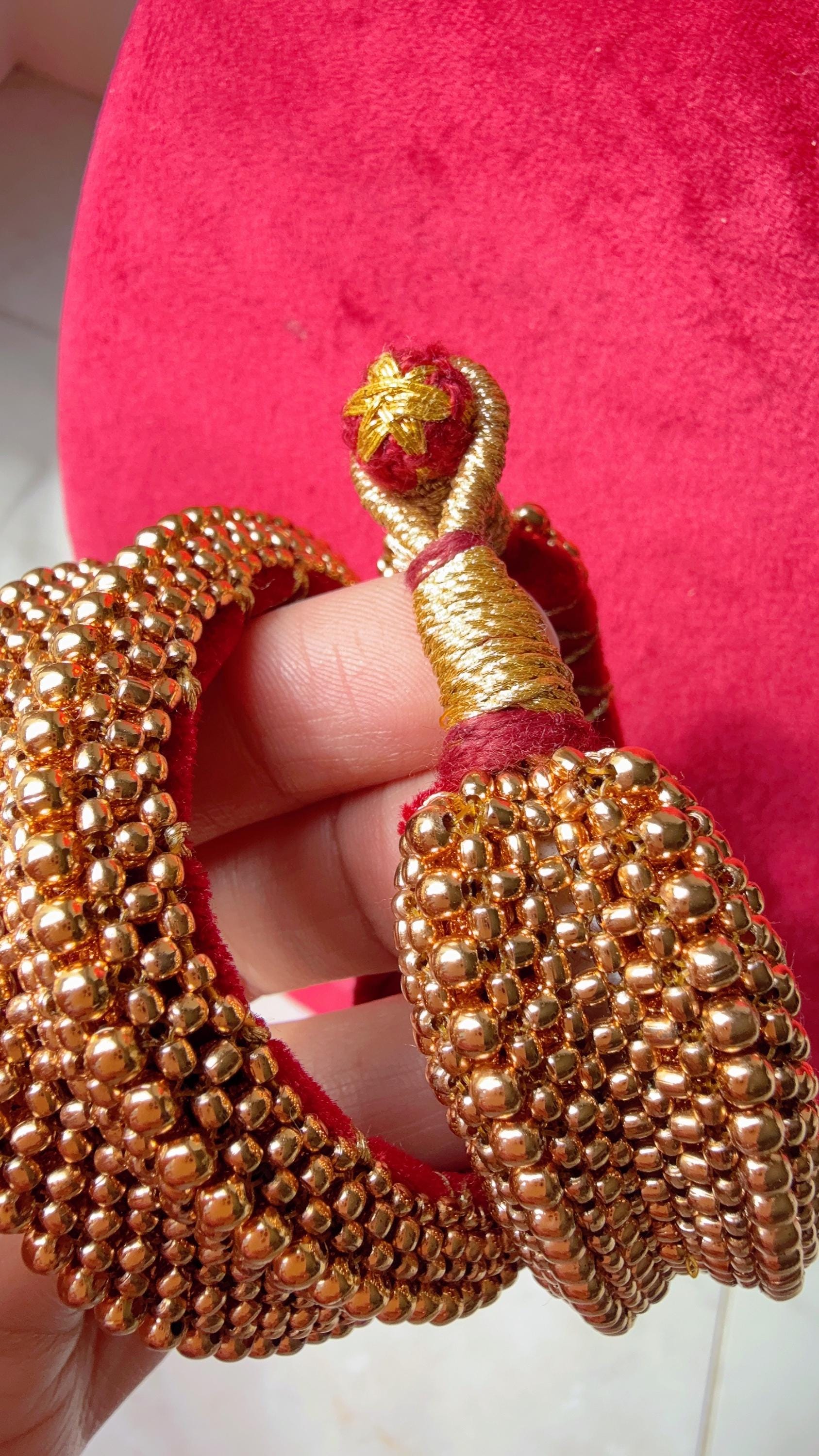 Traditional Thushi bangels/ Gold Thushi Bracelet/ Indian Bangles/Traditional Gold Plated Rajputi Rajasthani Punchi Set/Maharashtrian Bangles