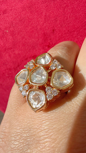 Moissanite Adjustable Ring/Adjustable Ring/ Indian Ring/ Indian Jewelry/Indian Wedding jewelry/bridal accessories