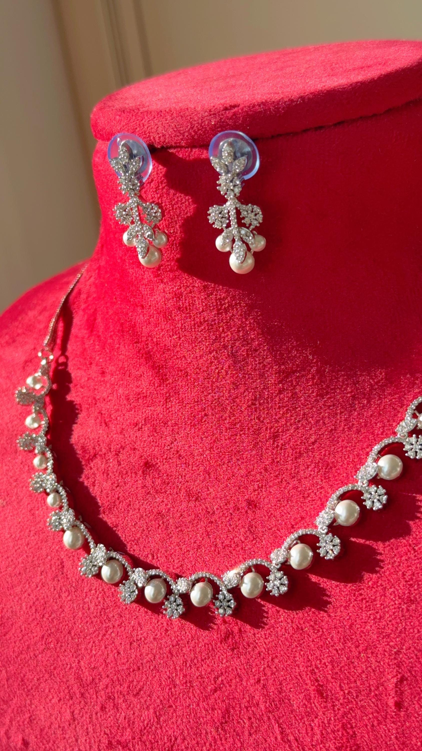 Rose gold Necklace diamond choker /Indian jewelry/ CZ Choker/Bridal choker/ Indian Necklace/2 Tone diamond choker/Gifts for Her