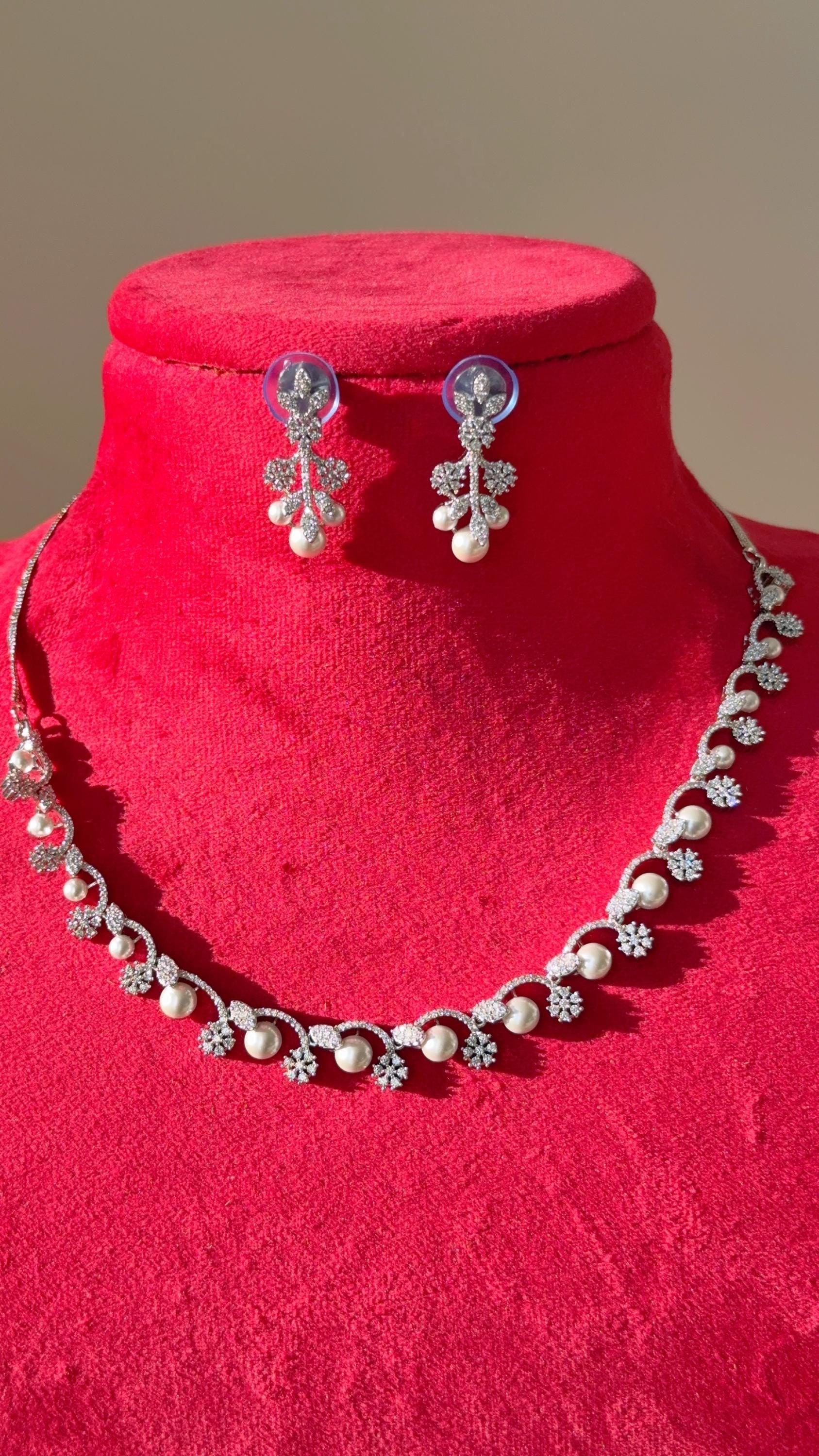 Rose gold Necklace diamond choker /Indian jewelry/ CZ Choker/Bridal choker/ Indian Necklace/2 Tone diamond choker/Gifts for Her