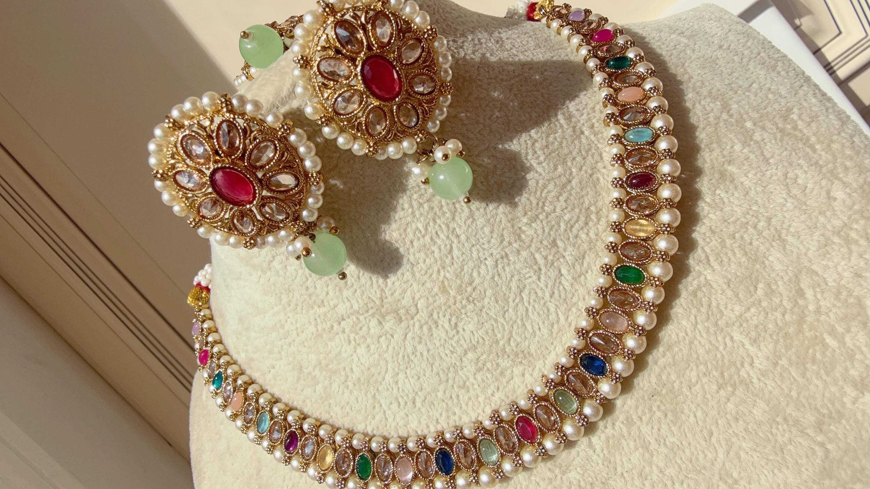 Antique Polki Kundan Fuchsia Pink necklace/Wedding necklace/Bridal necklace/Indian necklace/Indian jewelry/Bridesmaid's