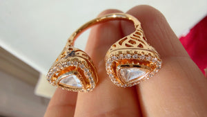 Kundan Kundan Moissanite Ring/Adjustable Ring/ Indian Ring/ Indian Jewelry/Indian Wedding jewelry/bridal accessories