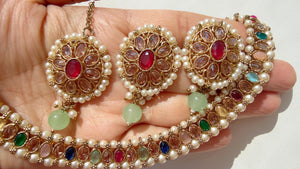 Antique Polki Kundan Fuchsia Pink necklace/Wedding necklace/Bridal necklace/Indian necklace/Indian jewelry/Bridesmaid's