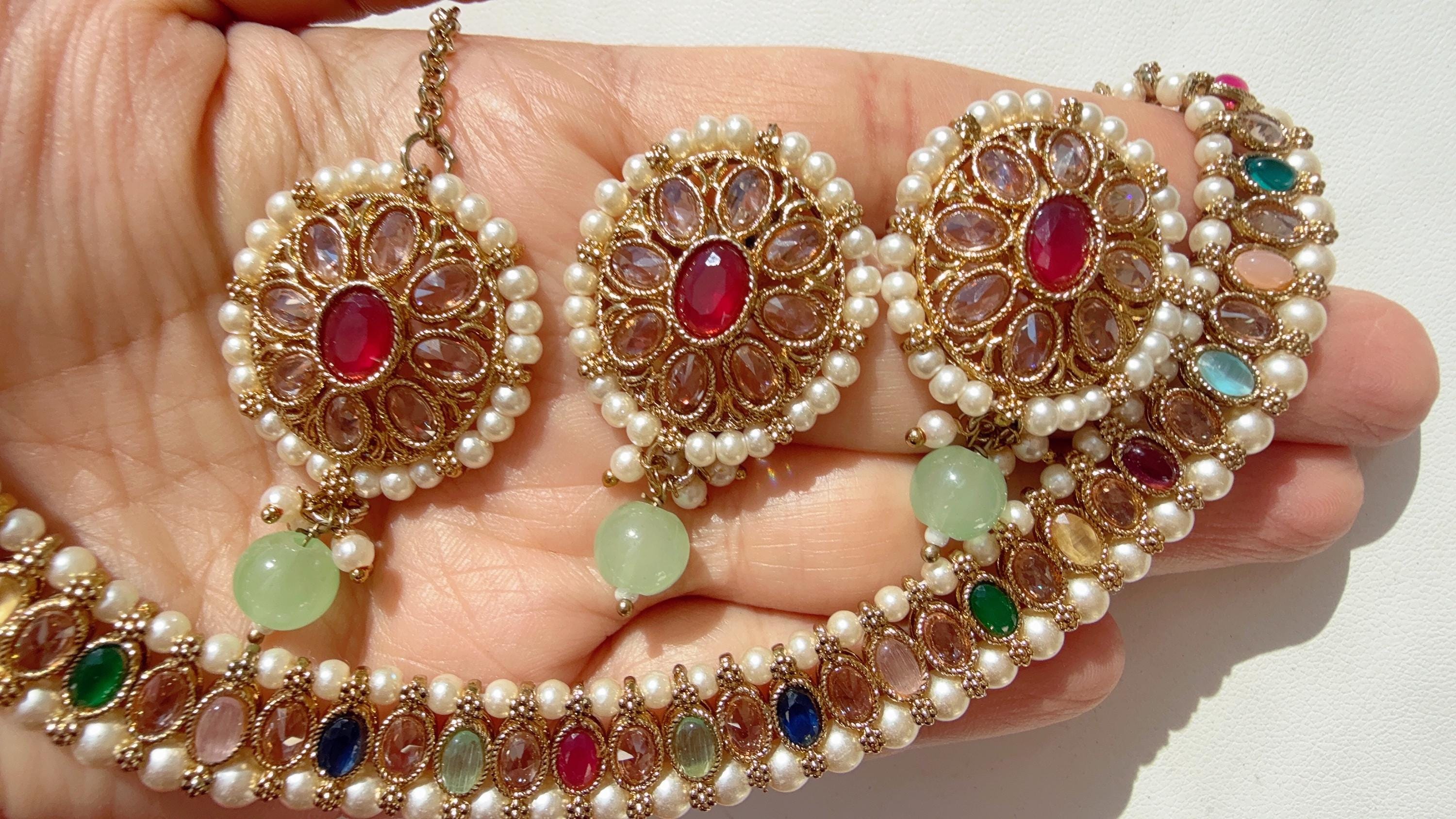 Antique Polki Kundan Fuchsia Pink necklace/Wedding necklace/Bridal necklace/Indian necklace/Indian jewelry/Bridesmaid's