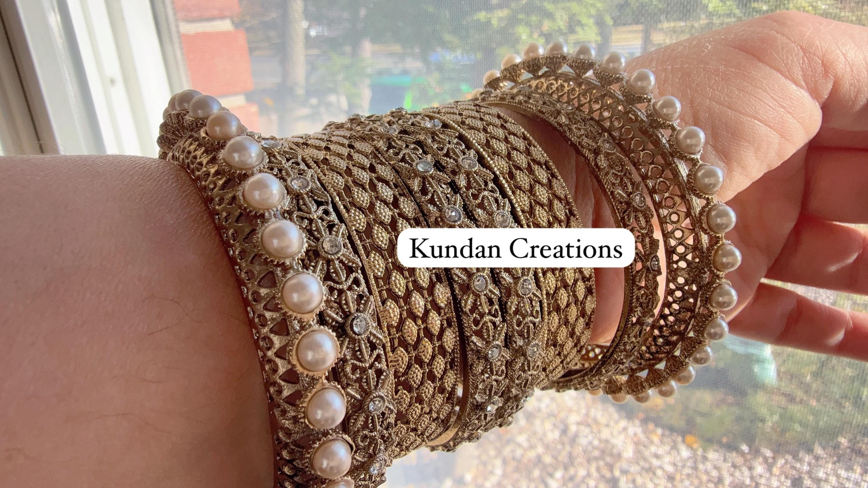 Antique Gold diamond Bangles /Flower Design real gold look like bangle design/Indian Bangles/ Indian jewelry/Filigree Antique Bangles