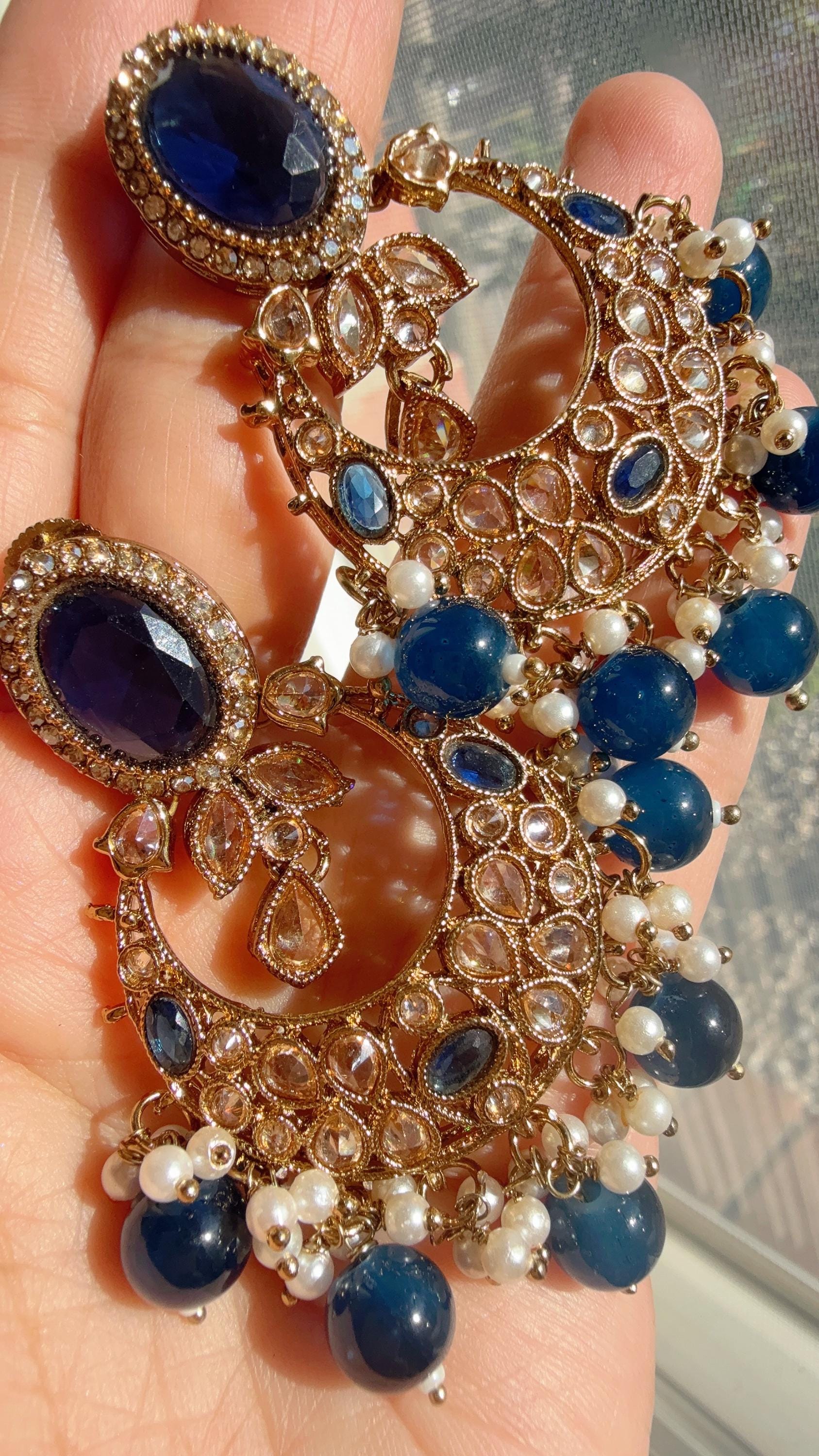Antique Polki Kundan necklace with earrings and Tikka /Wedding necklace/Bridal necklace/Indian necklace/Indian jewelry/Polki necklace