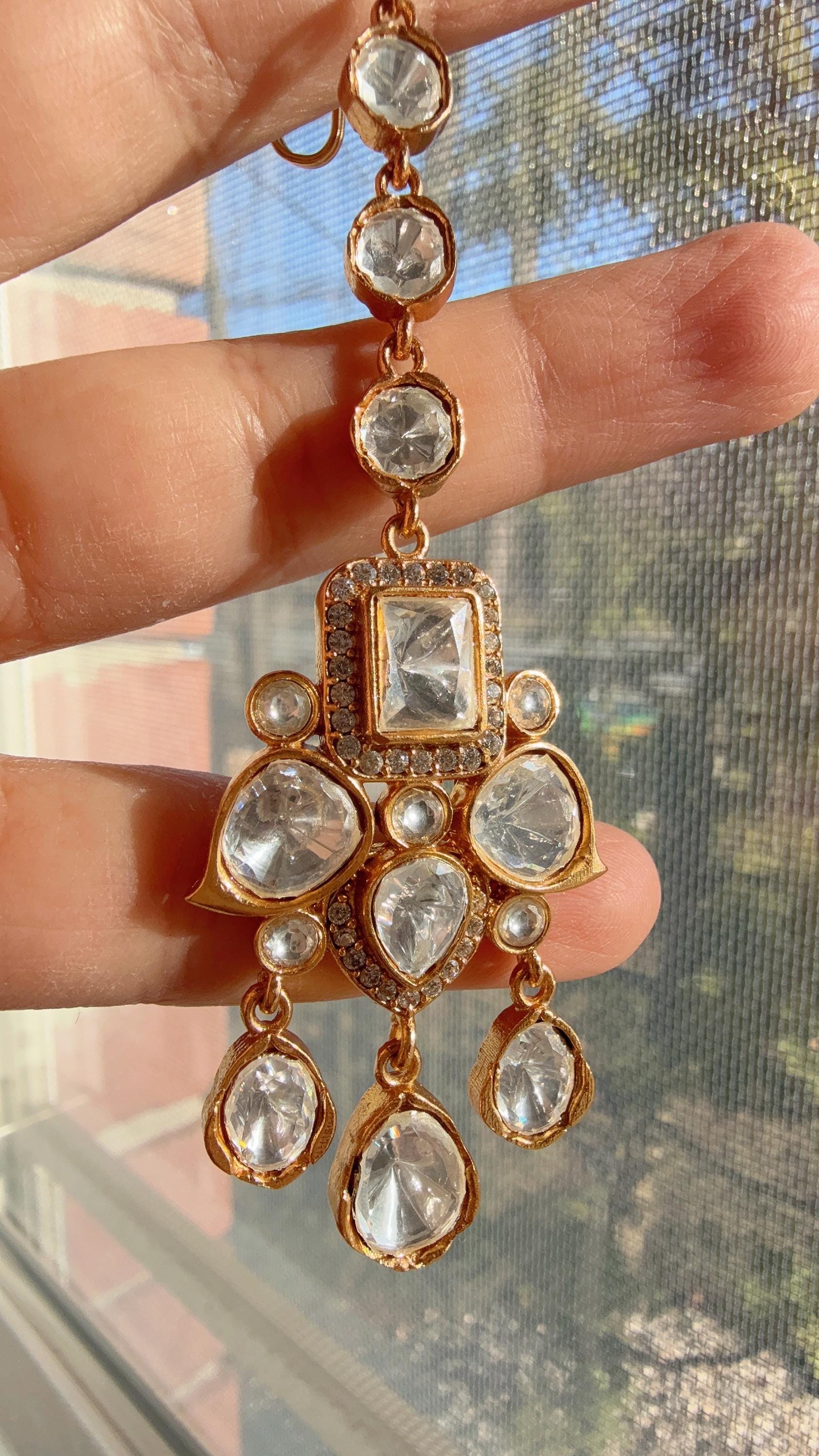 American Diamond gold Maang tikka/ Indian Wedding Jewelry/ Pakistani Jewelry/ Matha patti/ Indian forehead jewelry/Indian Jewelry