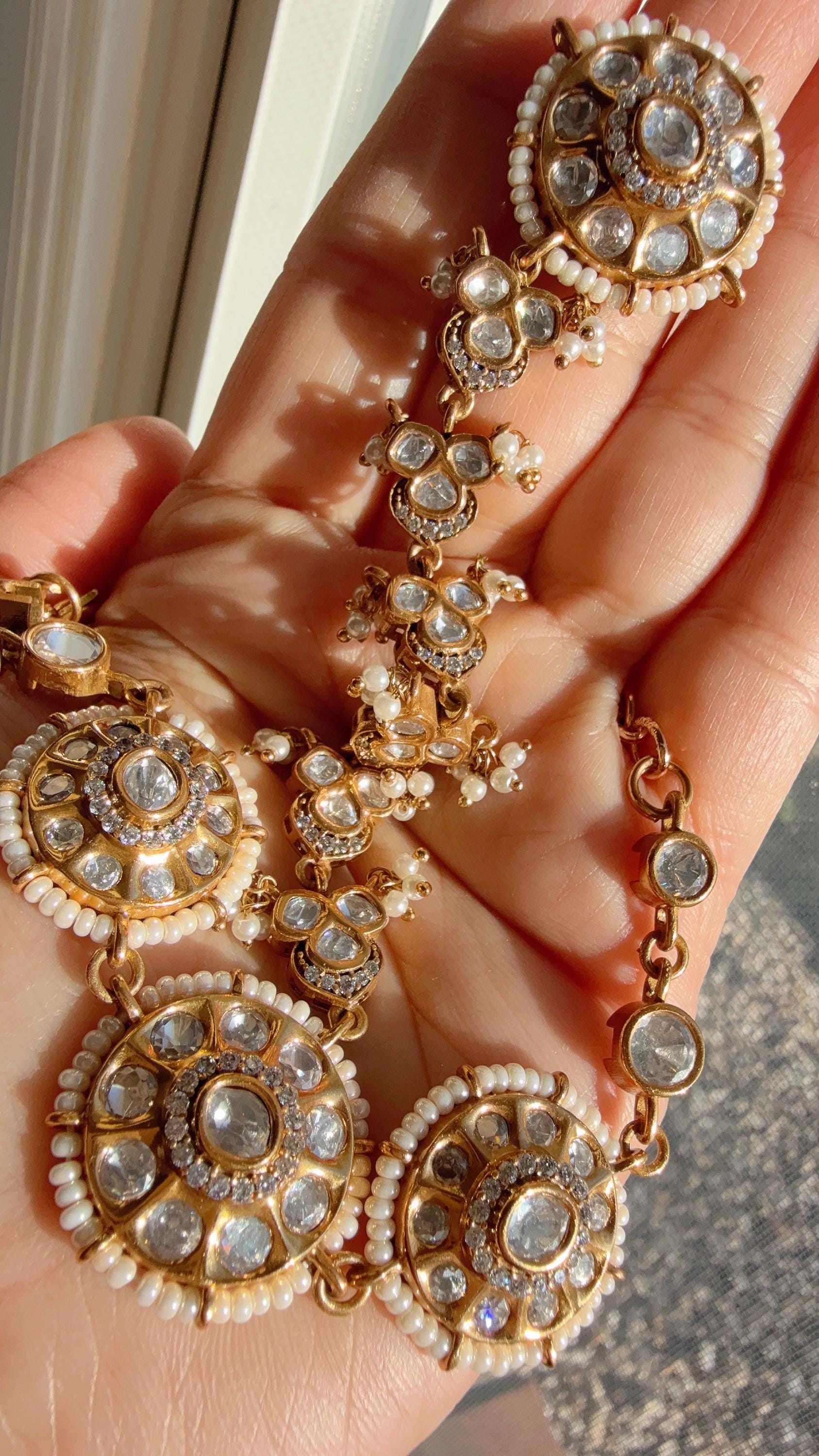 Sabyasachi inspired Moissanite diamond Bridal Hathphool /Diamond hand harness/Indian Jewelry/Hand Jewelry/Hathh Panja