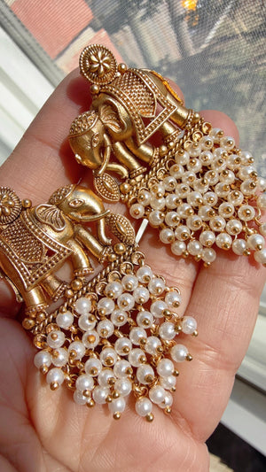 Elephant Choker Necklace /Indian Choker /Guttapusalu necklace /Temple jewelry/South Indian jewelry/Indian Wedding jewelry