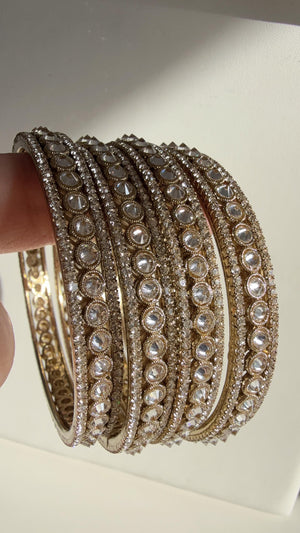 Versatile Antique color Set of 4 Polki Kundan antique finish Bangles/ Wedding bangles /Indian jewelry/ Kundan bangles Dull bangles set