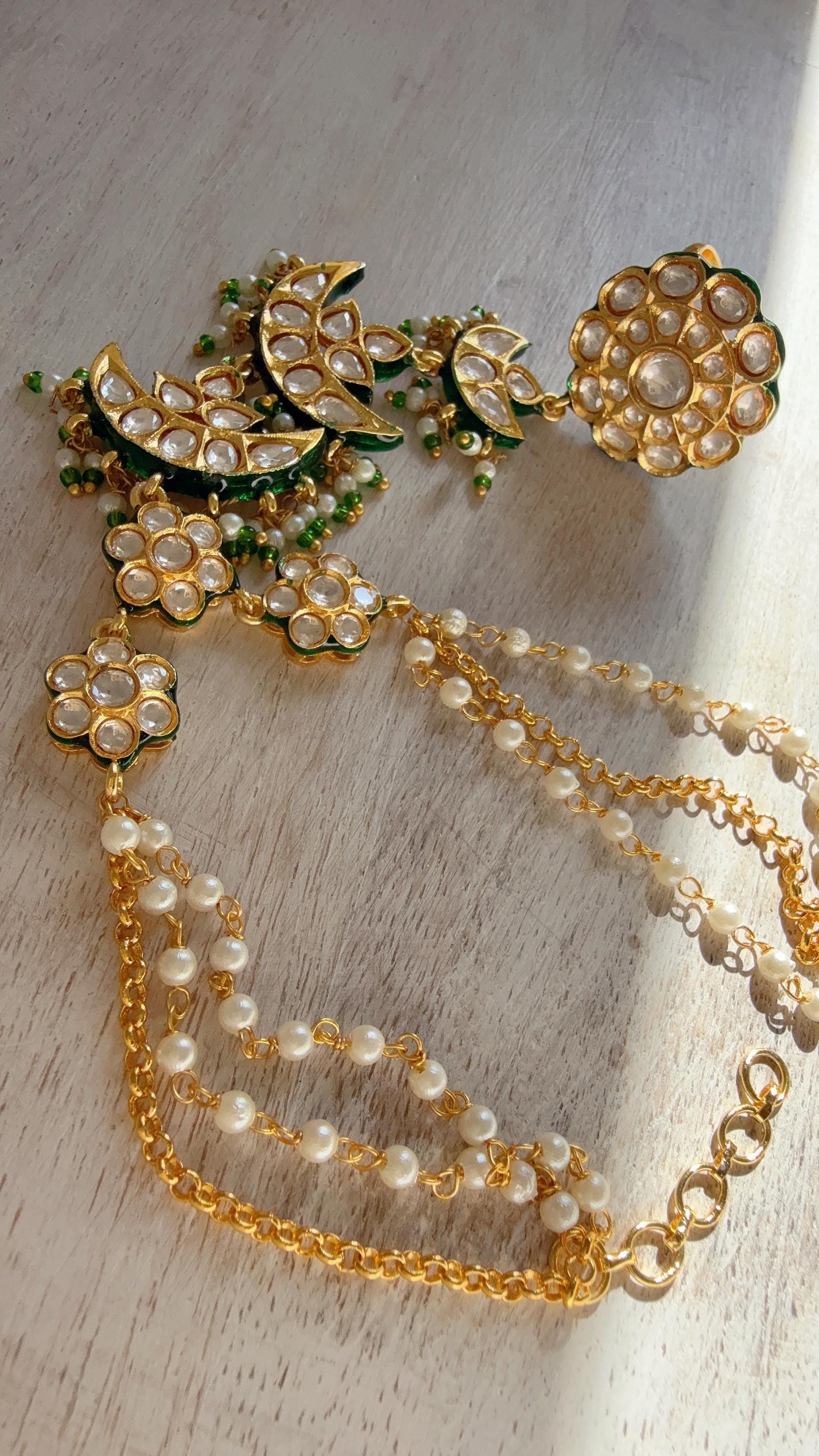 Pachi kundan Sabyasachi inspired diamond Hathphool single /Bridal Hath phool/Indian Jewelry/Hand Jewelry/Hath Panja