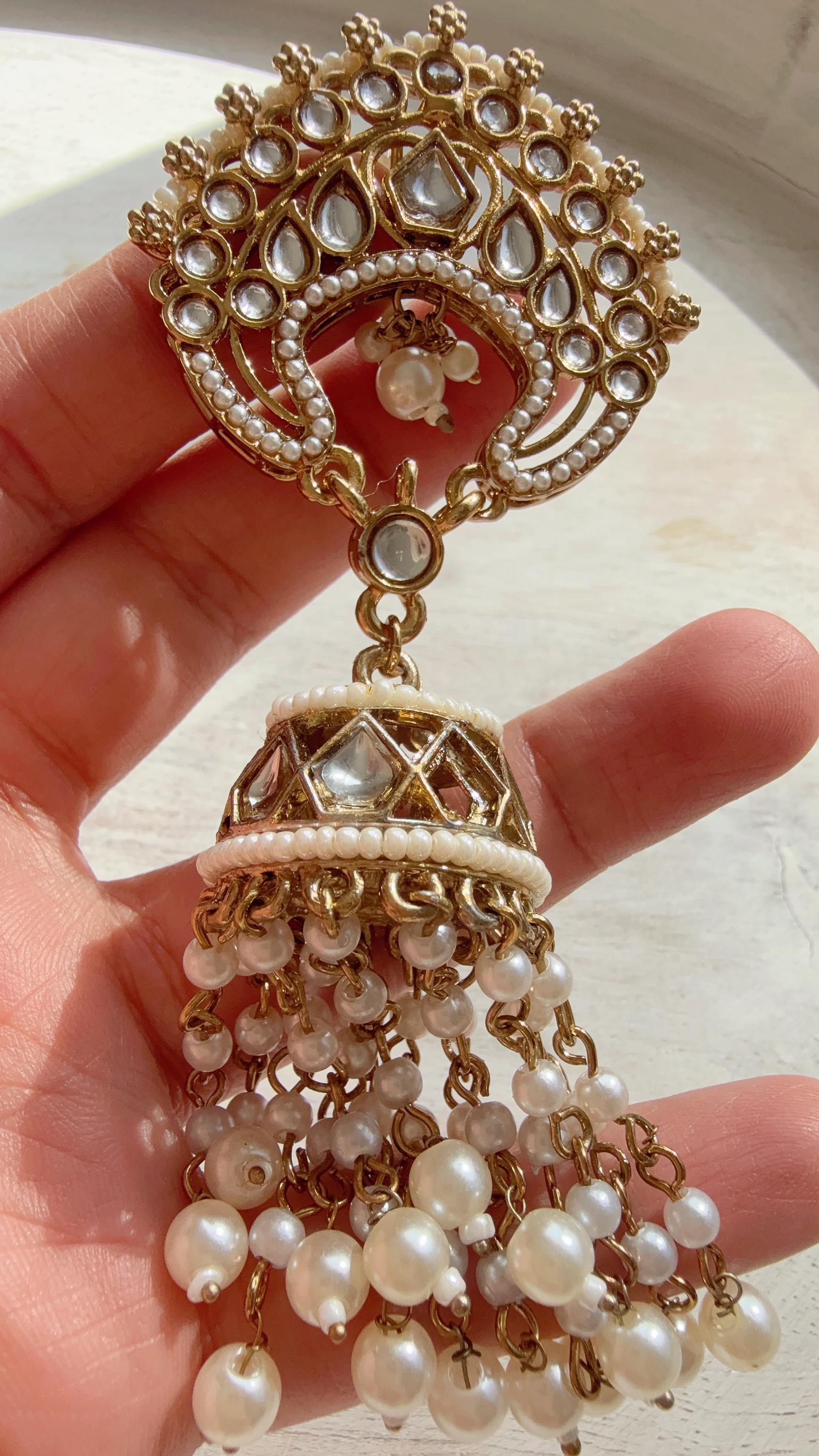 Moti Hair Brooch /Hair Clip/ Kundan Hair clips/Juda clip Choti/Kundan hair accessories/bridal hair jewelry
