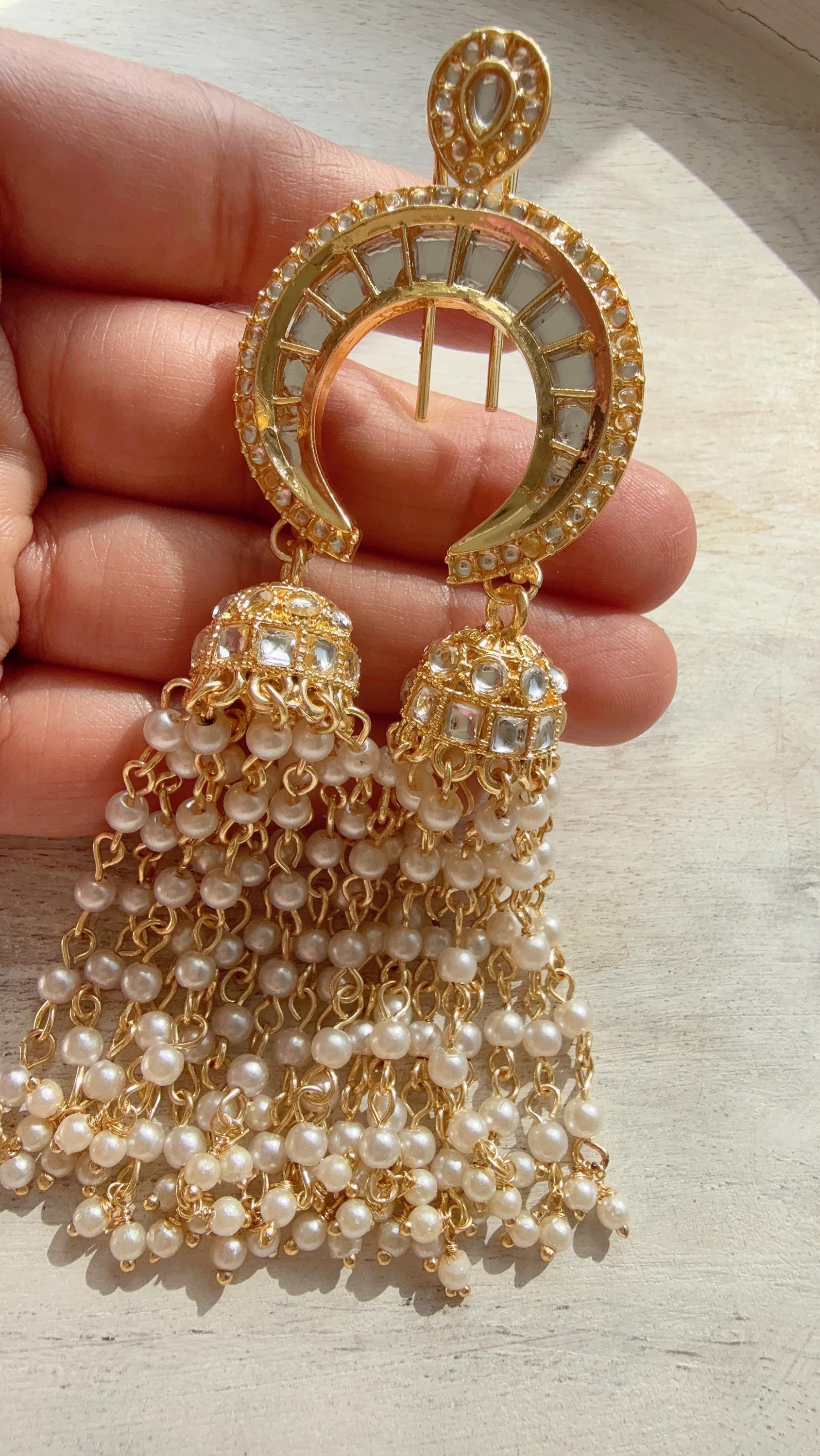 Chand Moti Hair Brooch /Hair Clip/ Kundan Hair clips/Juda clip Choti/Kundan hair accessories/bridal hair jewelry