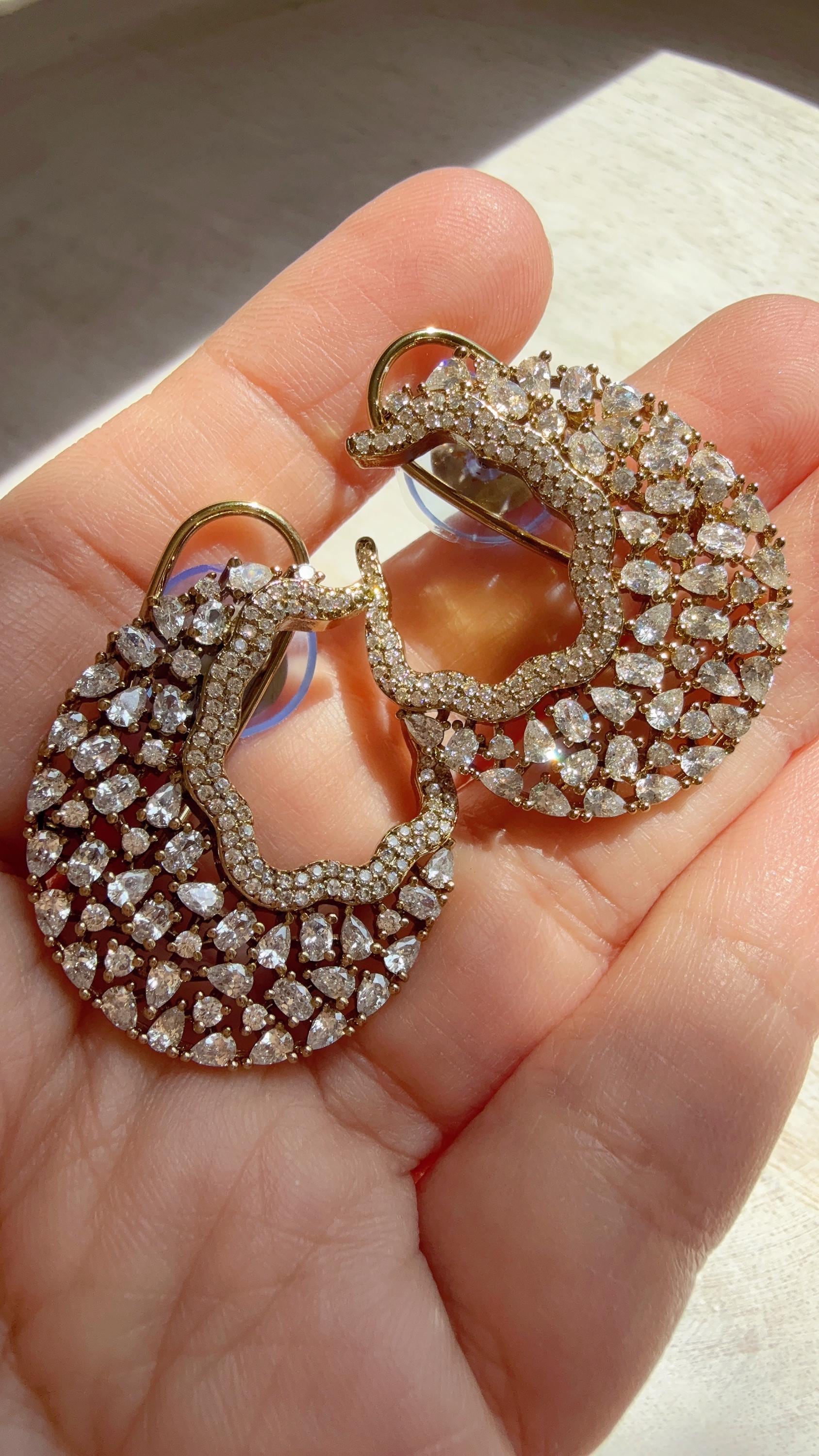 Marquise-Cut Diamond Stud Earrings/Diamond Antique gold Diamond studs /Indian Studs/Indian Jewelry/diamond Studs/Statement Stud Earring/