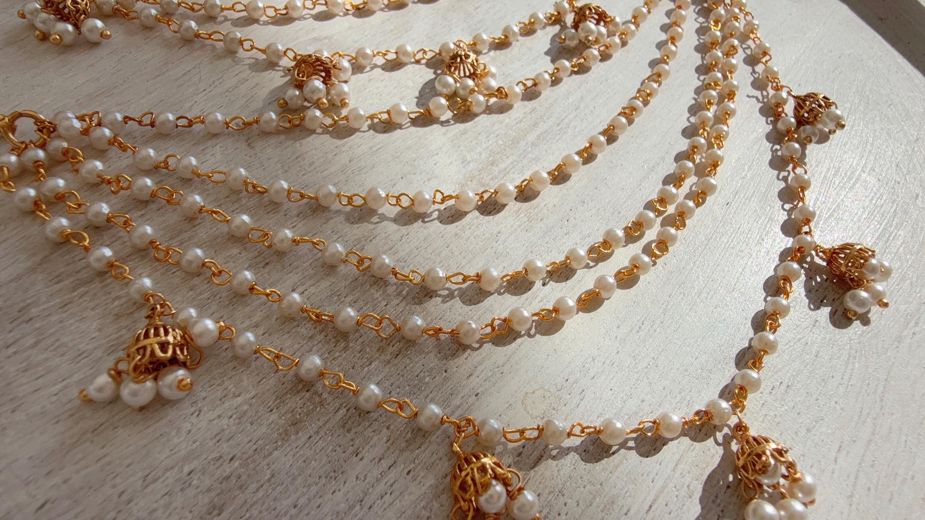 Versatile design Gold kundan Chain/Sahare/Earring support chain/Kaan sahara//Pakistani Jewelry/Bahubali Earrings/Indian Jewelry