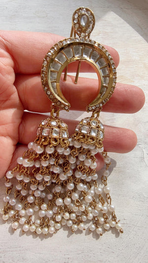Chand Moti Hair Brooch /Hair Clip/ Kundan Hair clips/Juda clip Choti/Kundan hair accessories/bridal hair jewelry