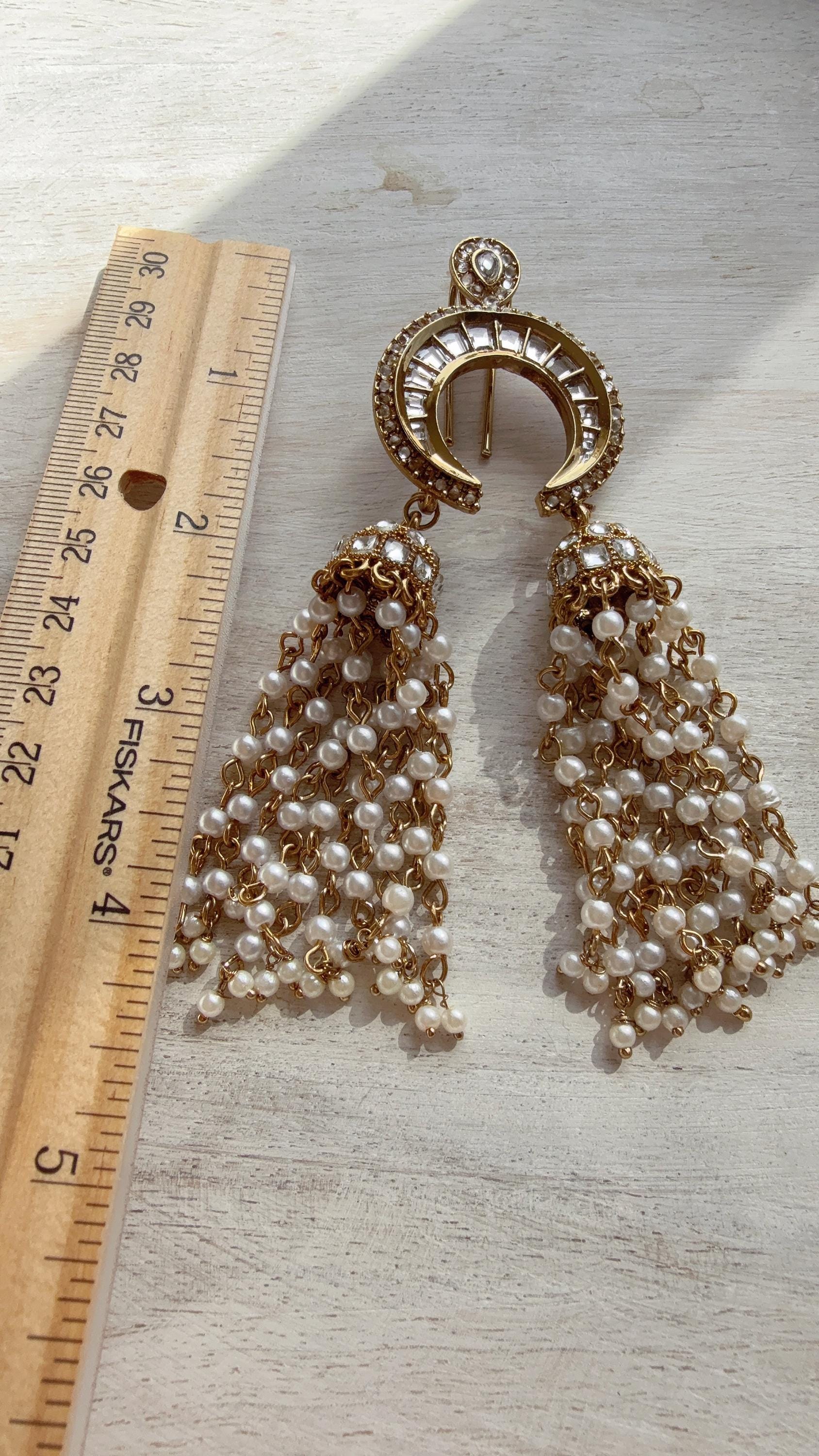 Chand Moti Hair Brooch /Hair Clip/ Kundan Hair clips/Juda clip Choti/Kundan hair accessories/bridal hair jewelry