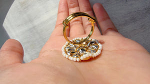 Jadau Pachi Kundan Gold finger ring /Bridal Kundan Moissanite diamond Ring/Adjustable Ring/Diamond Ring /Indian Wedding jewelry/