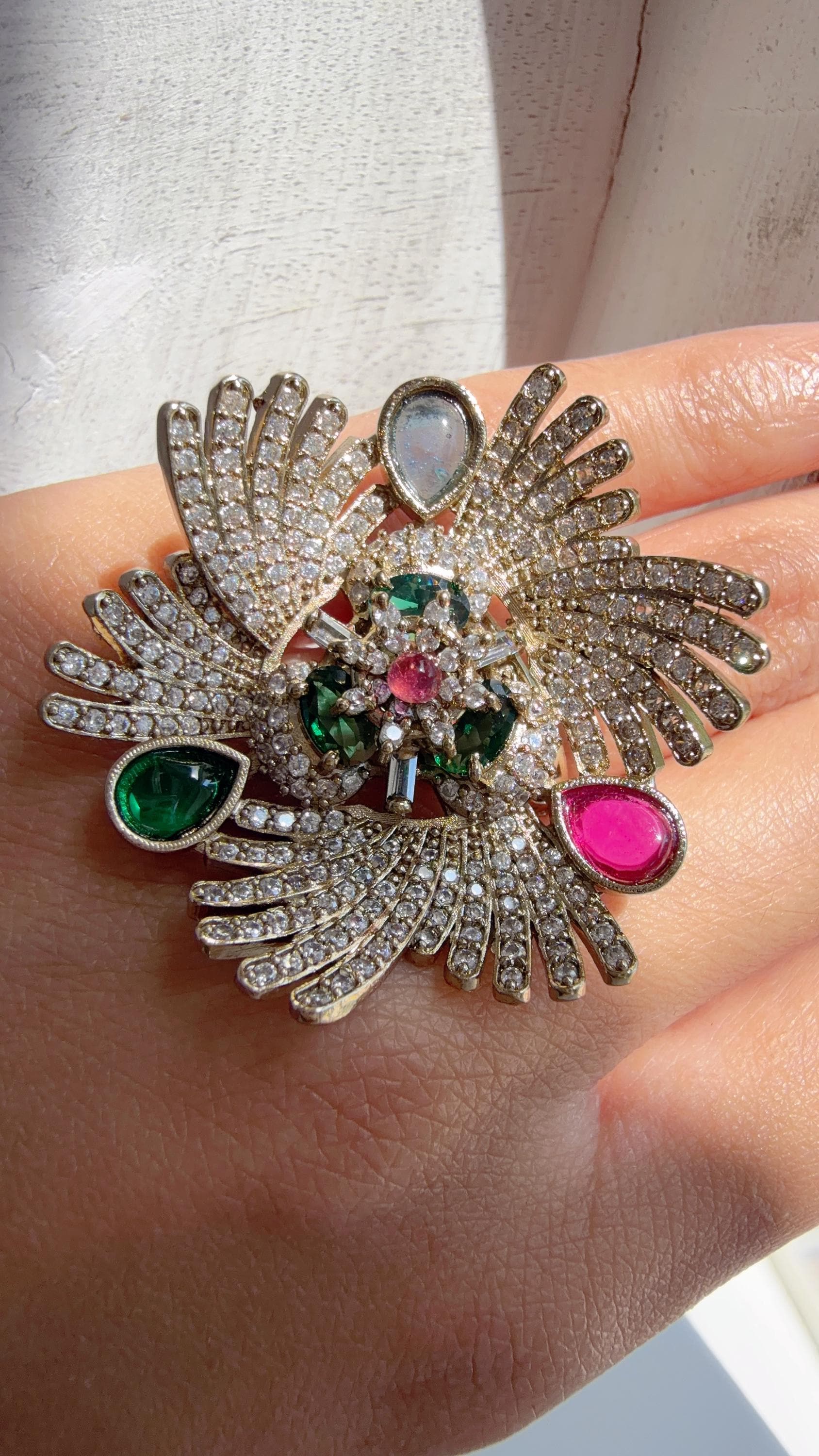 Multi stone Cocktail ring/Bridal Kundan diamond Ring/Adjustable Ring/Diamond Kundan Ring /Indian Wedding jewelry/